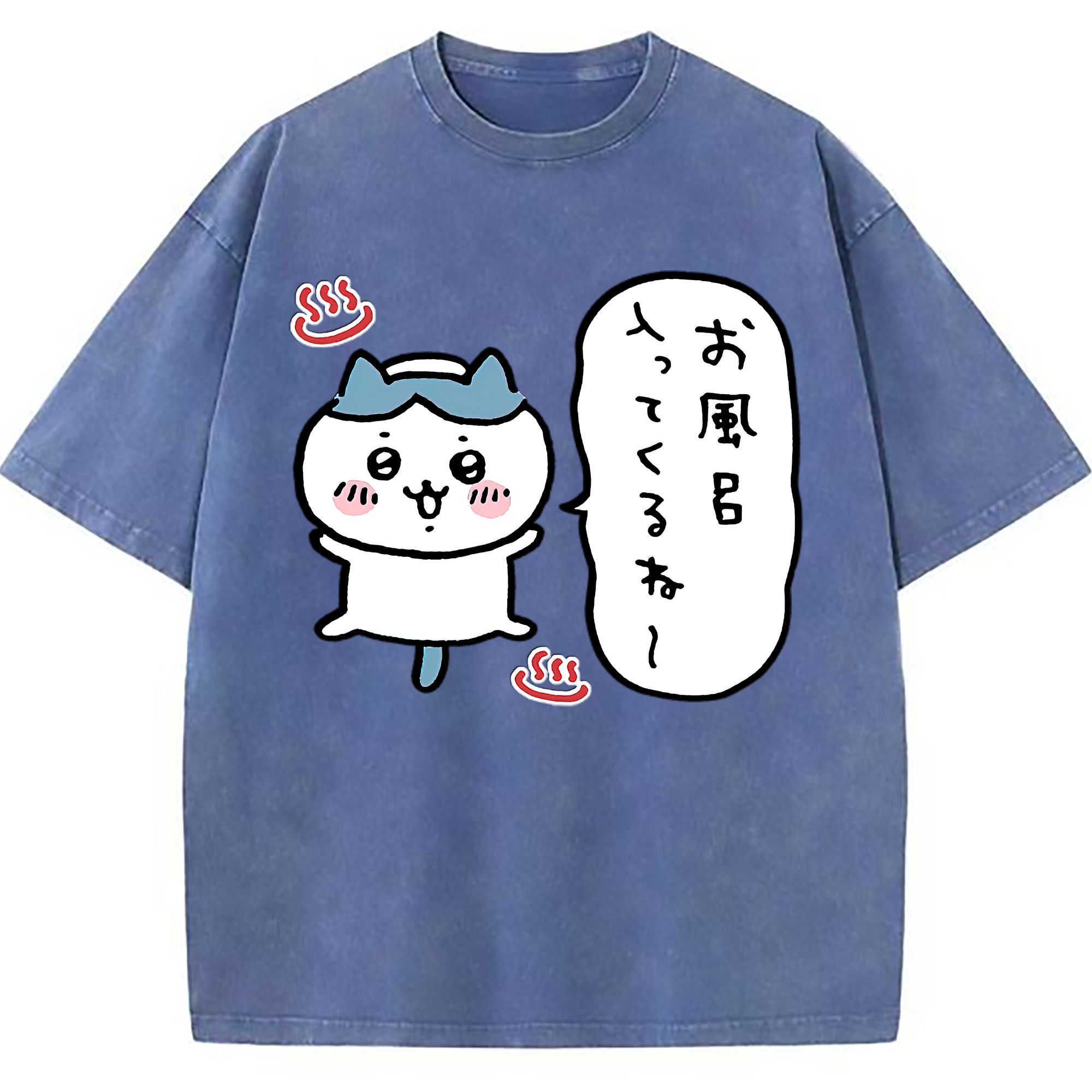 （画像用） ちいかわ ハチワレ Chii-kawa hachiware 綿100% ヴィンテージ風 半袖Tシャツ（フロントプリント）