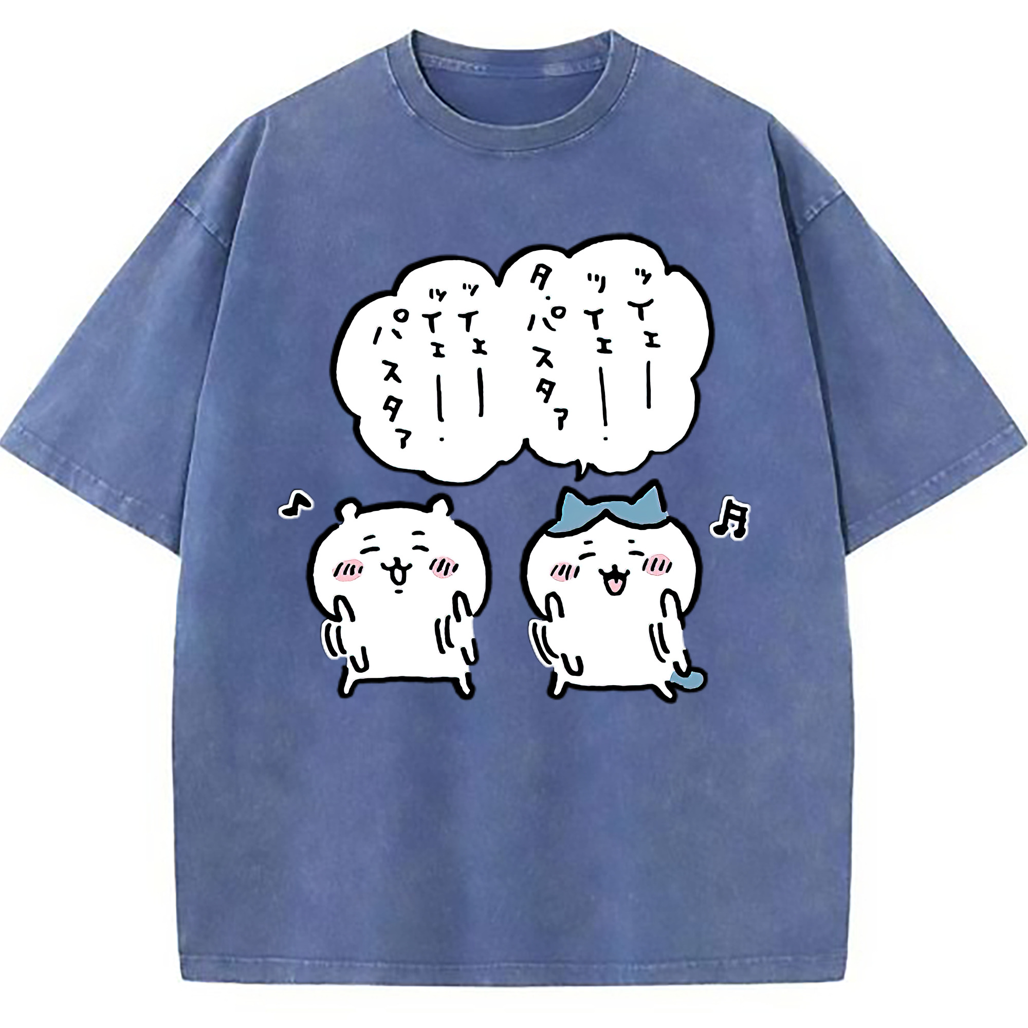（画像用） ちいかわ ハチワレ Chii-kawa hachiware 綿100% ヴィンテージ風 半袖Tシャツ（フロントプリント）