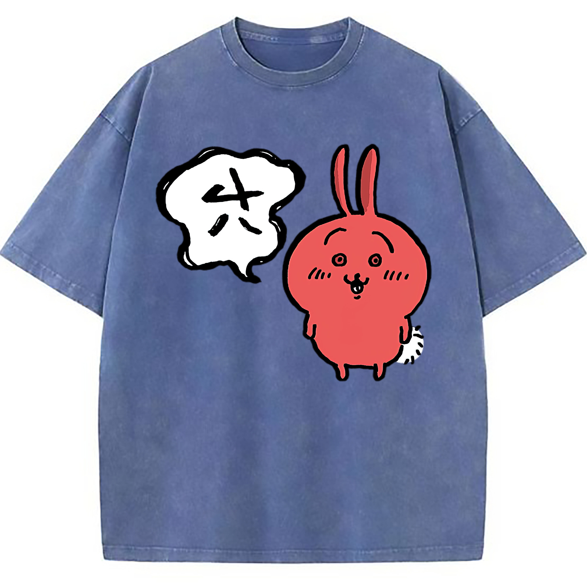 （画像用） ちいかわ ハチワレ Chii-kawa hachiware 綿100% ヴィンテージ風 半袖Tシャツ（フロントプリント）