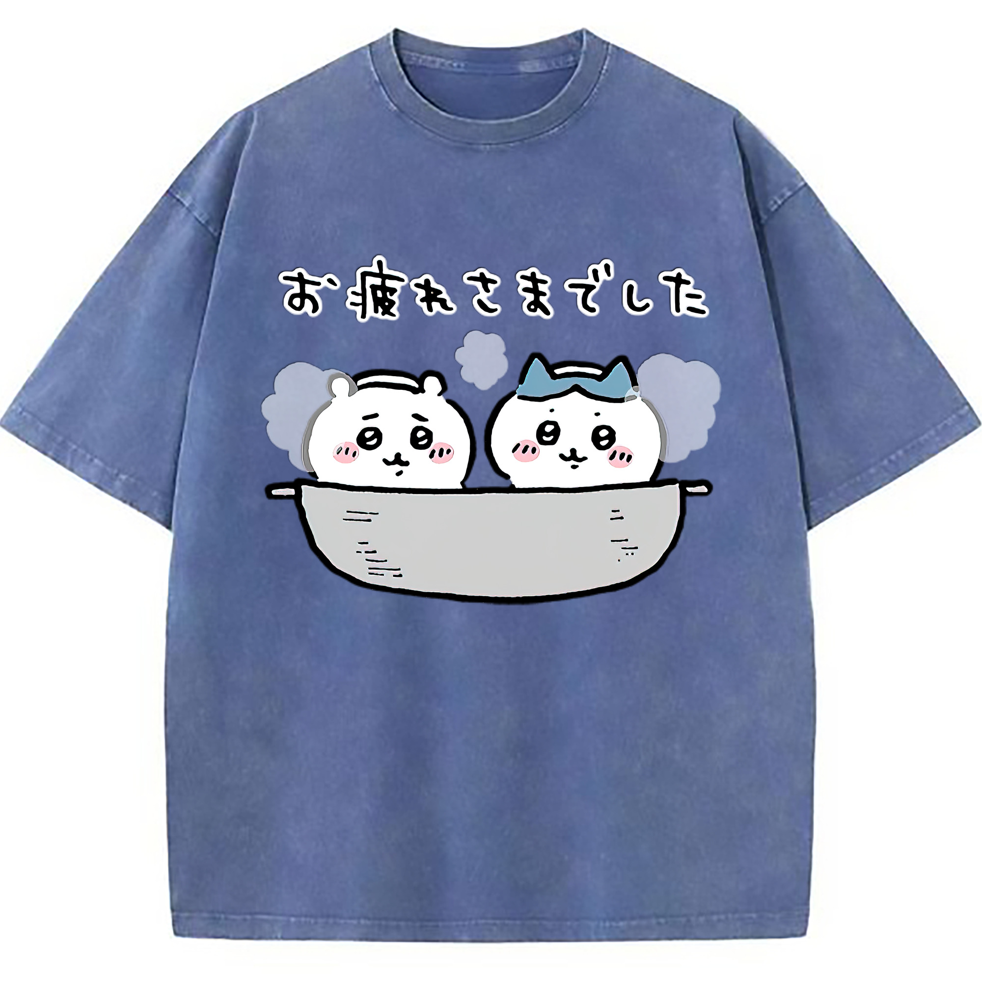 （画像用） ちいかわ ハチワレ Chii-kawa hachiware 綿100% ヴィンテージ風 半袖Tシャツ（フロントプリント）