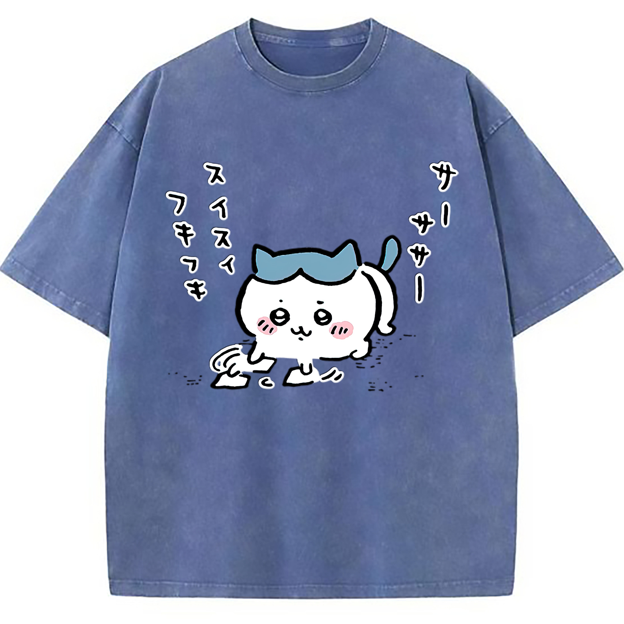 （画像用） ちいかわ ハチワレ Chii-kawa hachiware 綿100% ヴィンテージ風 半袖Tシャツ（フロントプリント）