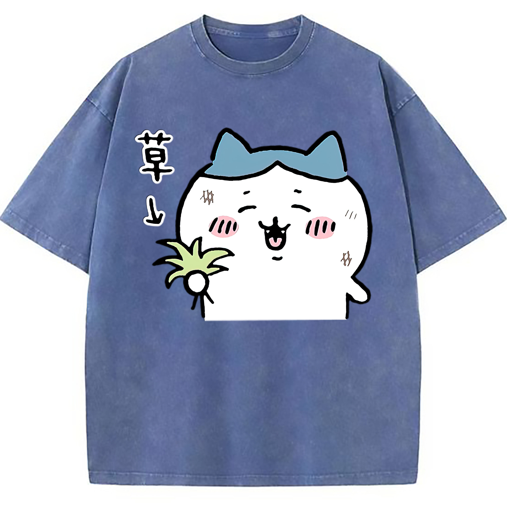 （画像用） ちいかわ ハチワレ Chii-kawa hachiware 綿100% ヴィンテージ風 半袖Tシャツ（フロントプリント）