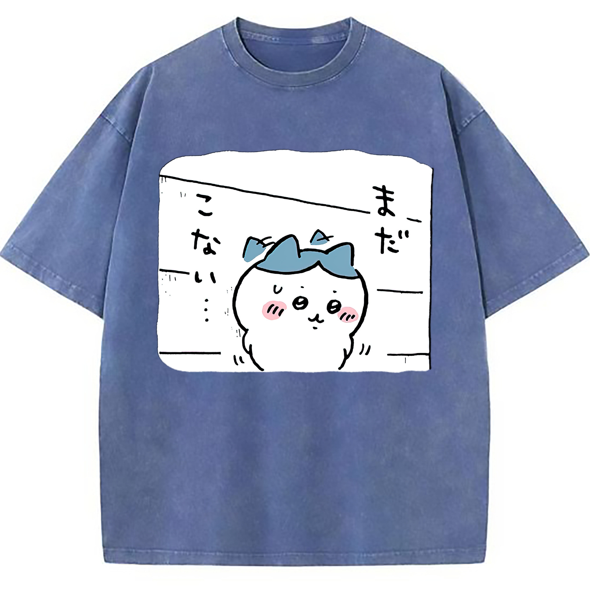 （画像用） ちいかわ ハチワレ Chii-kawa hachiware 綿100% ヴィンテージ風 半袖Tシャツ（フロントプリント）