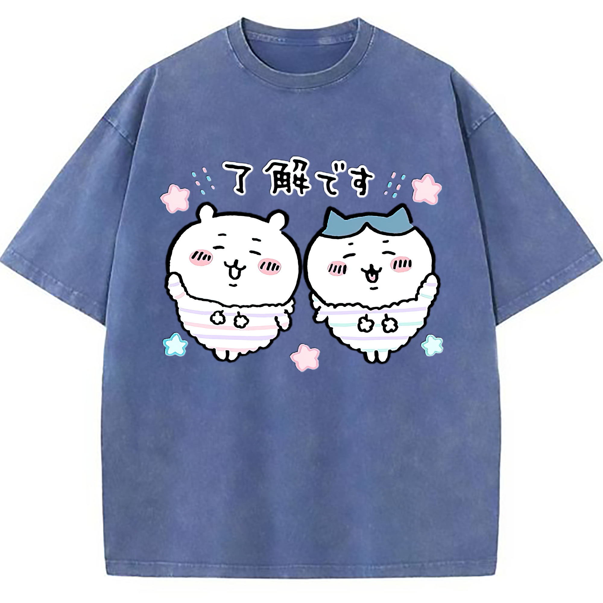 （画像用） ちいかわ ハチワレ Chii-kawa hachiware 綿100% ヴィンテージ風 半袖Tシャツ（フロントプリント）