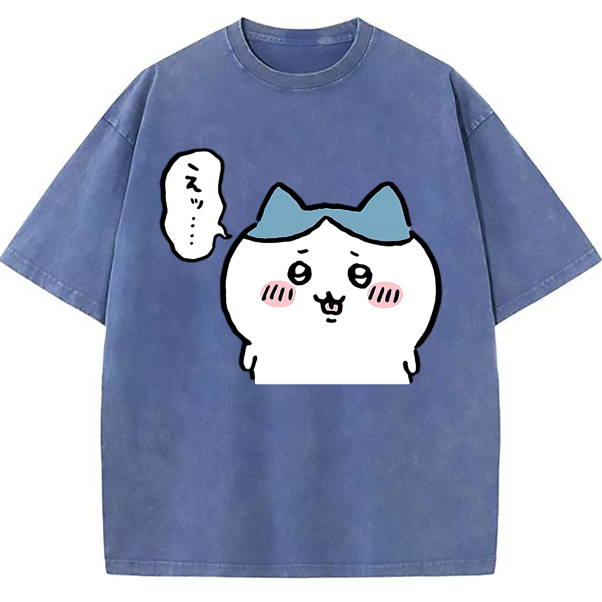 （画像用） ちいかわ ハチワレ Chii-kawa hachiware 綿100% ヴィンテージ風 半袖Tシャツ（フロントプリント）