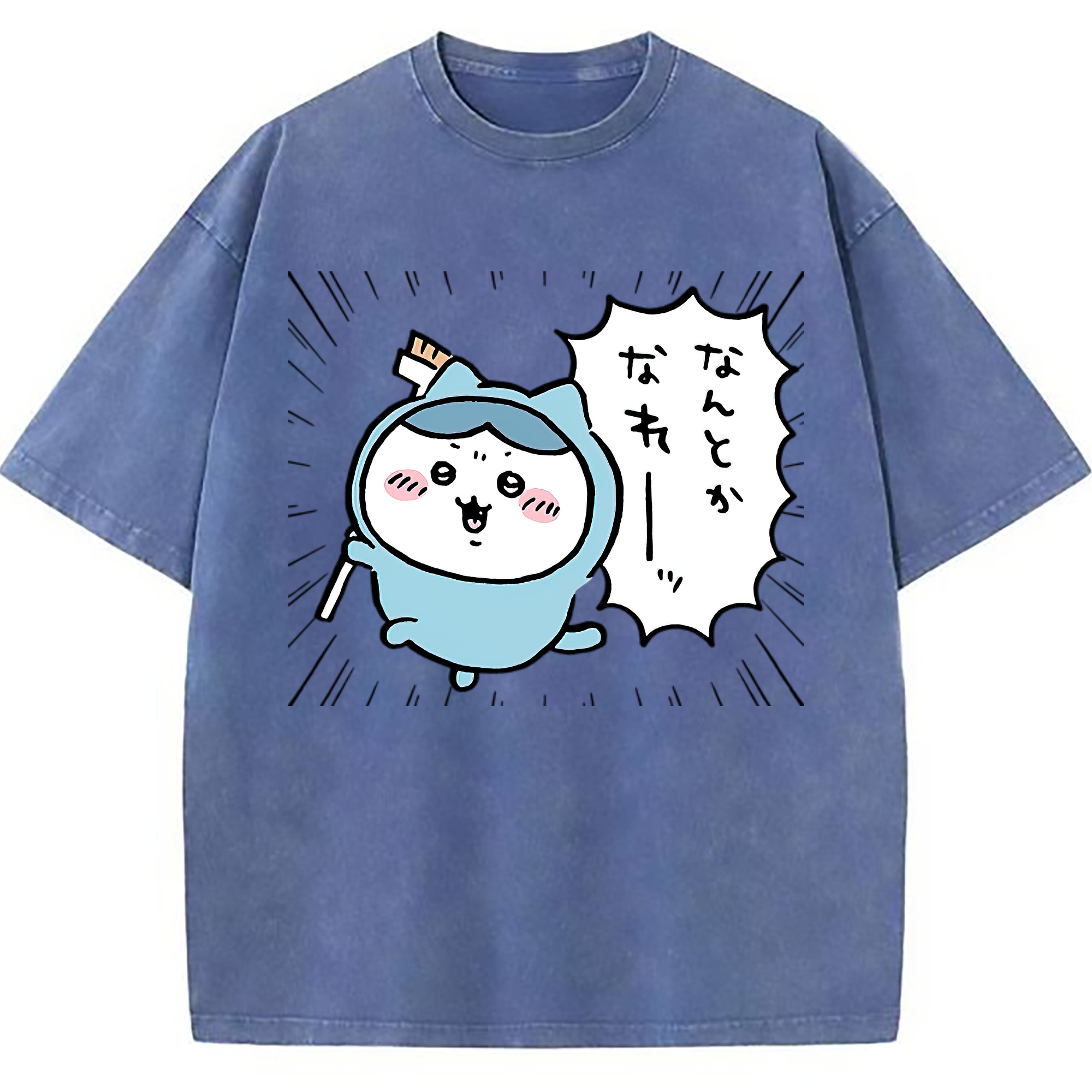 （画像用） ちいかわ ハチワレ Chii-kawa hachiware 綿100% ヴィンテージ風 半袖Tシャツ（フロントプリント）