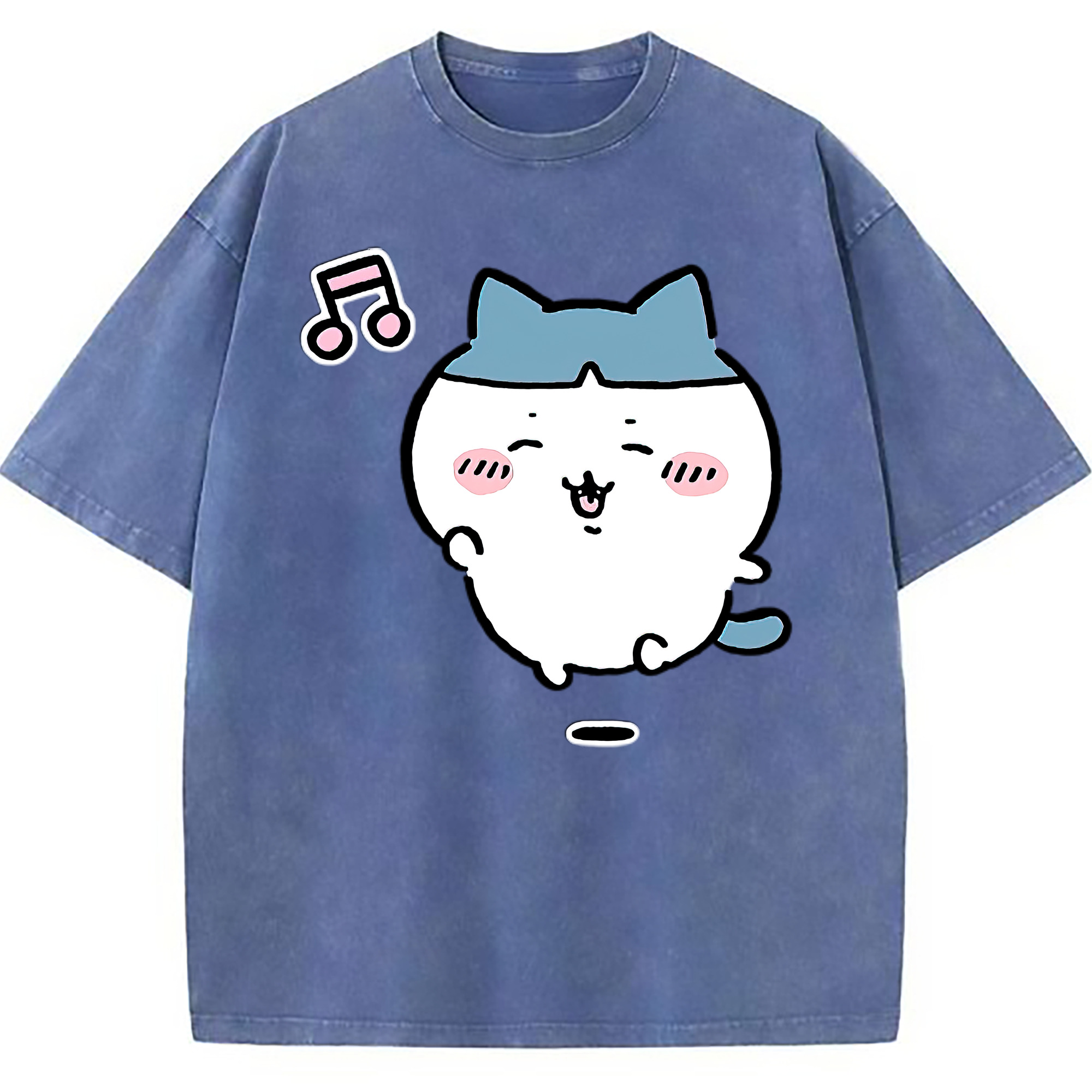 （画像用） ちいかわ ハチワレ Chii-kawa hachiware 綿100% ヴィンテージ風 半袖Tシャツ（フロントプリント）