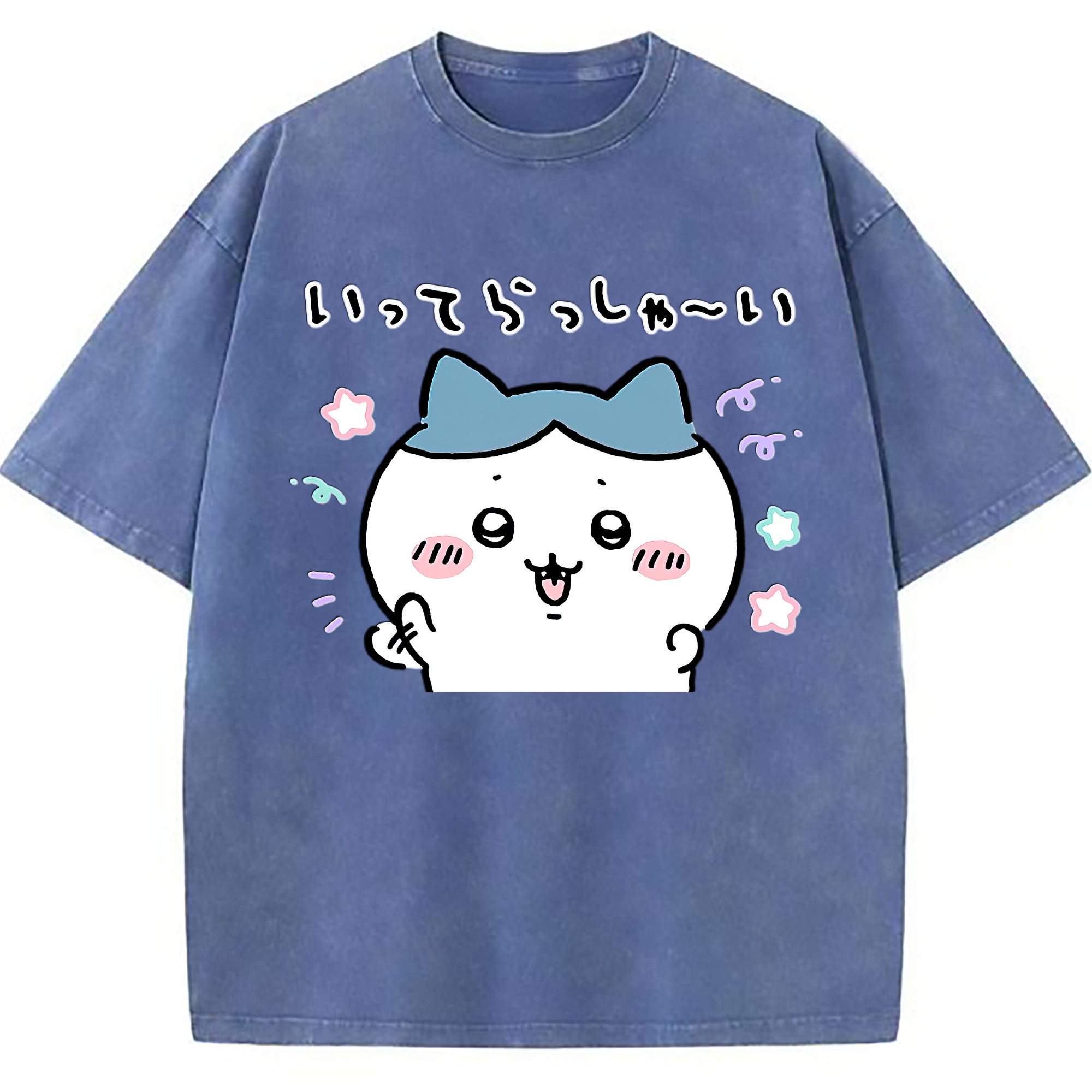（画像用） ちいかわ ハチワレ Chii-kawa hachiware 綿100% ヴィンテージ風 半袖Tシャツ（フロントプリント）