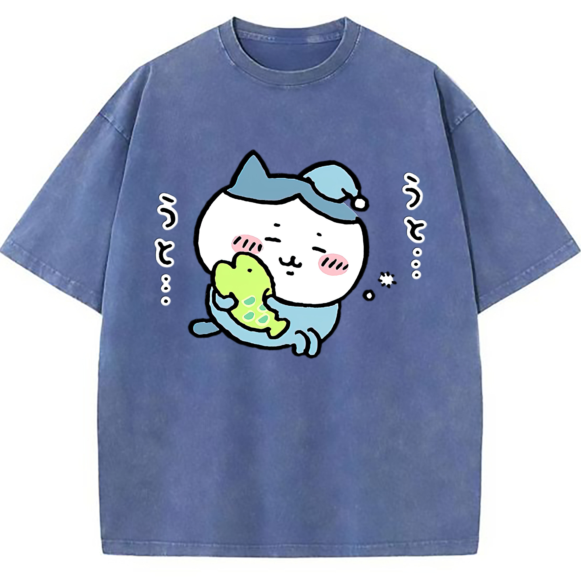（画像用） ちいかわ ハチワレ Chii-kawa hachiware 綿100% ヴィンテージ風 半袖Tシャツ（フロントプリント）