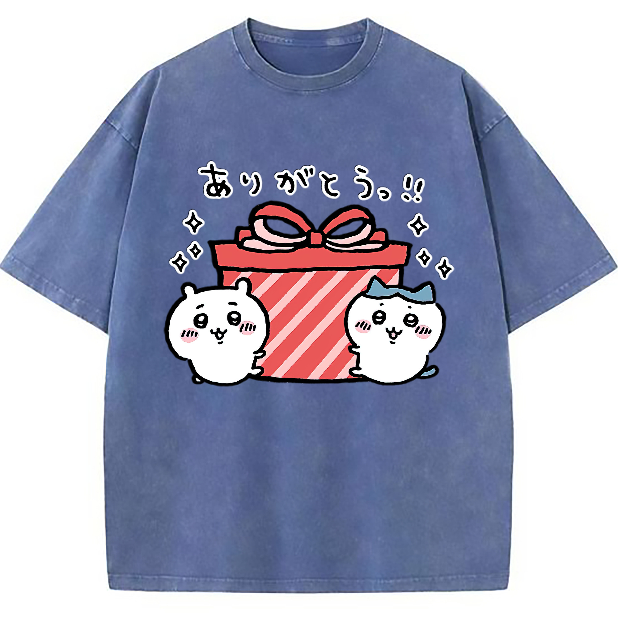 （画像用） ちいかわ ハチワレ Chii-kawa hachiware 綿100% ヴィンテージ風 半袖Tシャツ（フロントプリント）