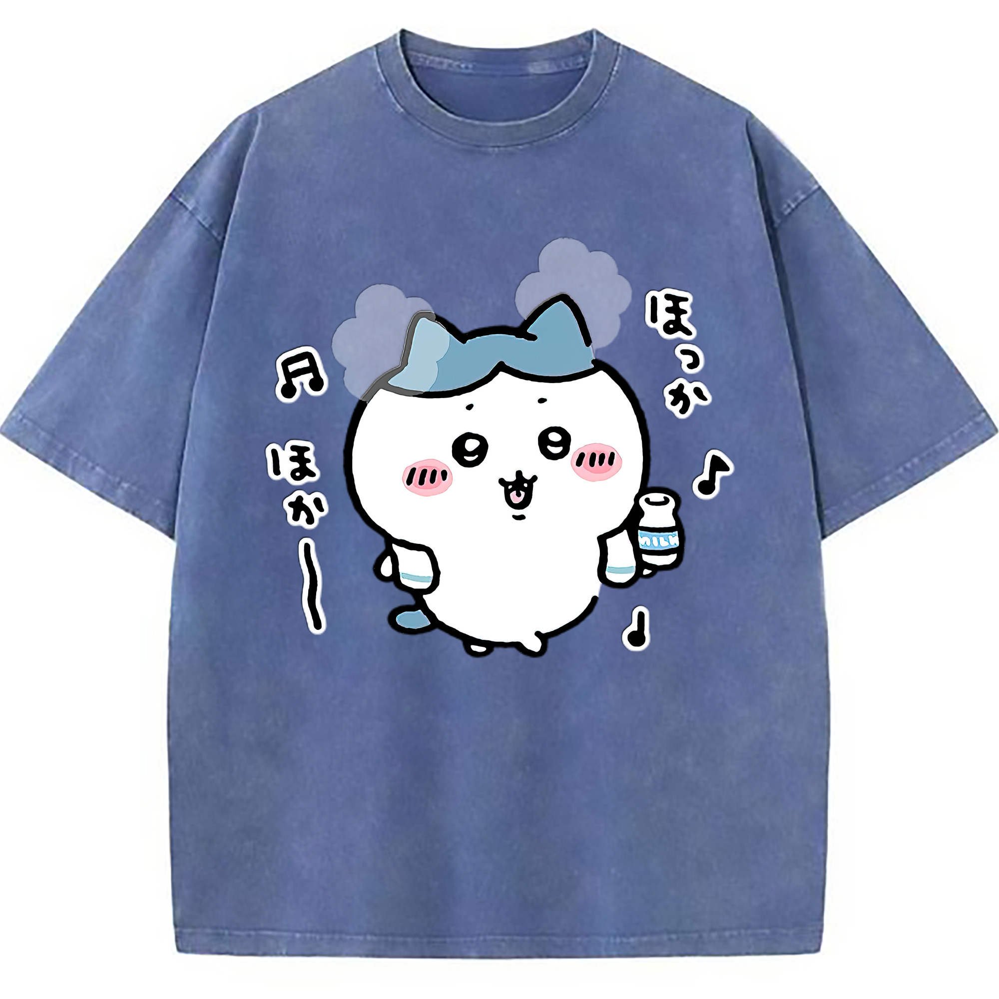 （画像用） ちいかわ ハチワレ Chii-kawa hachiware 綿100% ヴィンテージ風 半袖Tシャツ（フロントプリント）