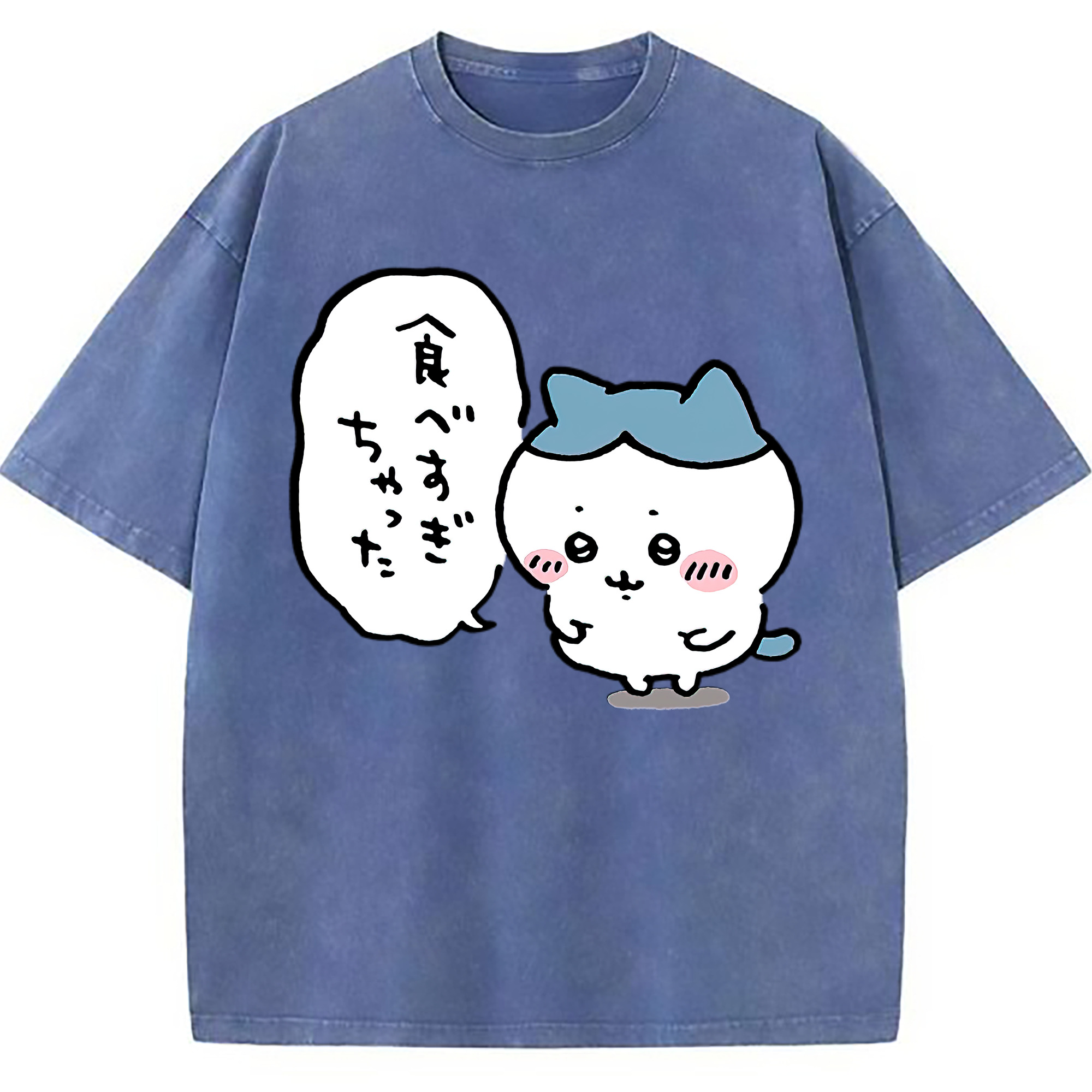 （画像用） ちいかわ ハチワレ Chii-kawa hachiware 綿100% ヴィンテージ風 半袖Tシャツ（フロントプリント）