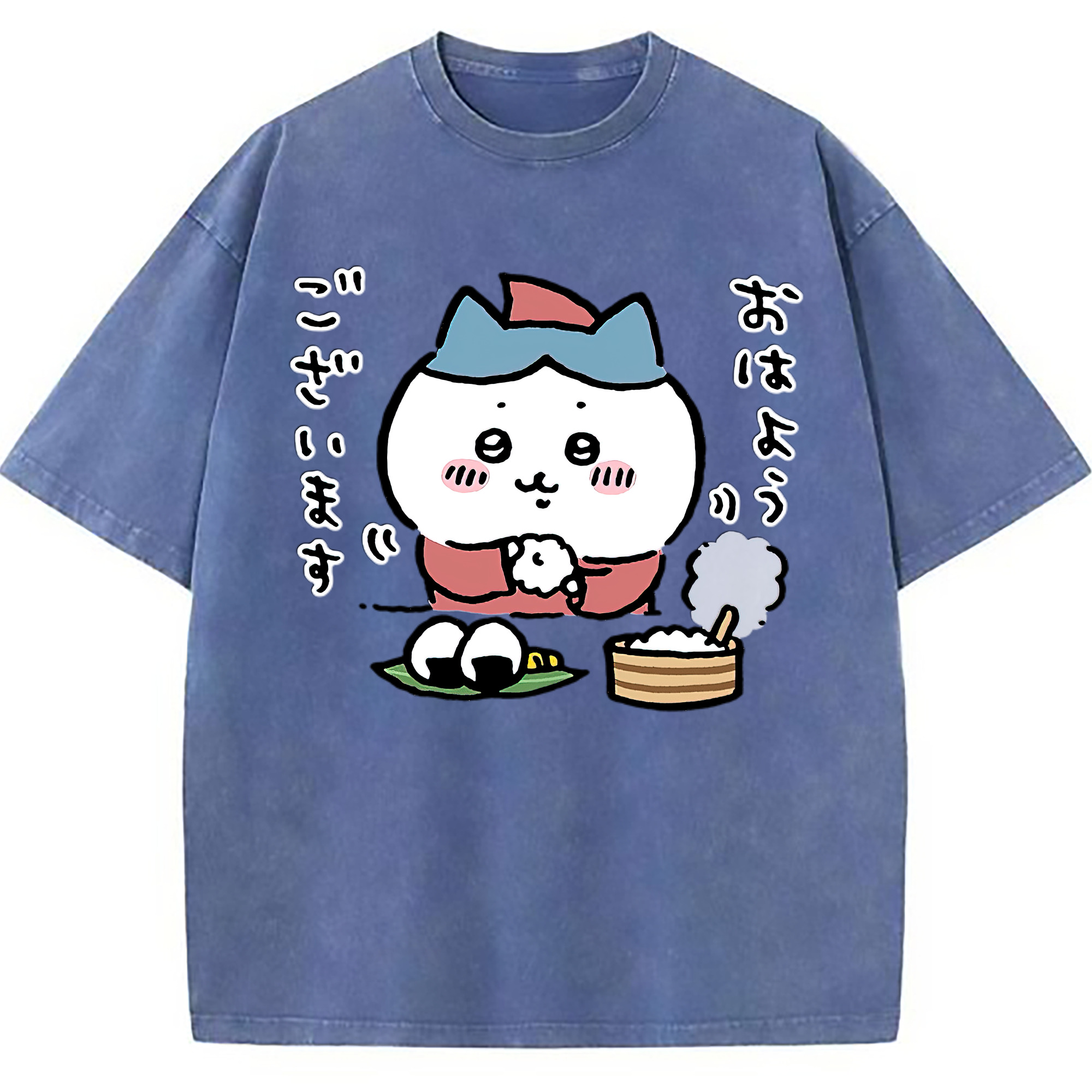 （画像用） ちいかわ ハチワレ Chii-kawa hachiware 綿100% ヴィンテージ風 半袖Tシャツ（フロントプリント）