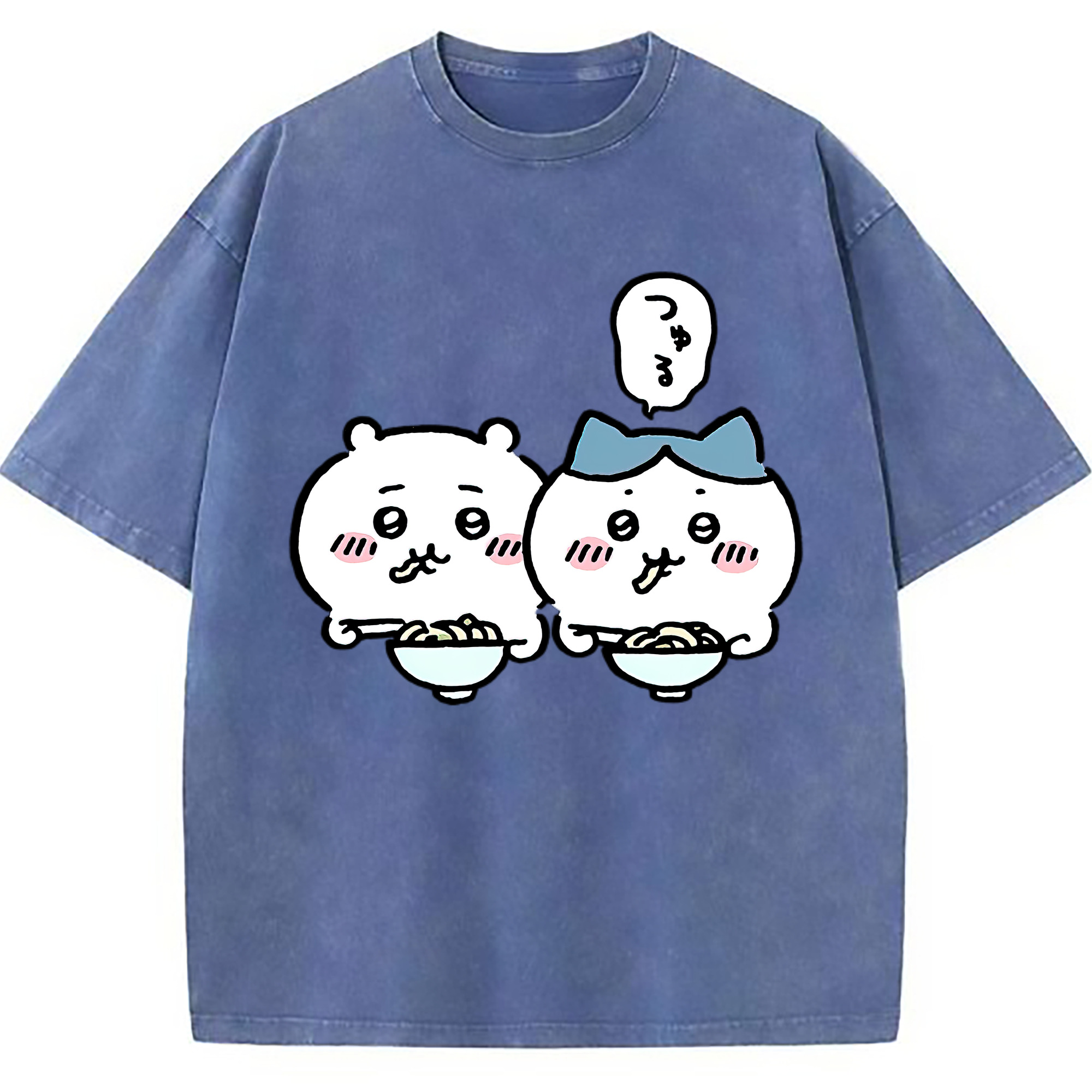 （画像用） ちいかわ ハチワレ Chii-kawa hachiware 綿100% ヴィンテージ風 半袖Tシャツ（フロントプリント）