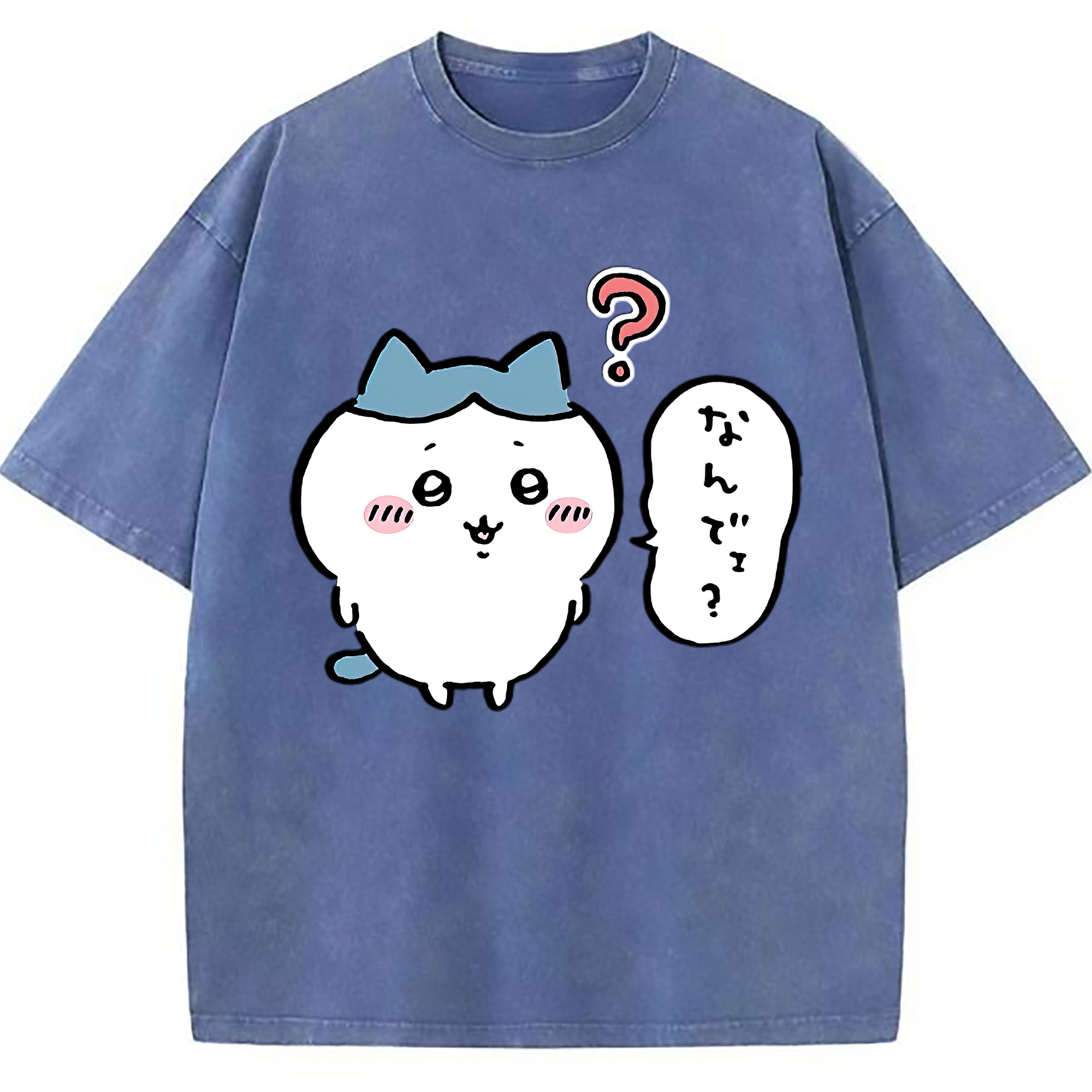 （画像用） ちいかわ ハチワレ Chii-kawa hachiware 綿100% ヴィンテージ風 半袖Tシャツ（フロントプリント）
