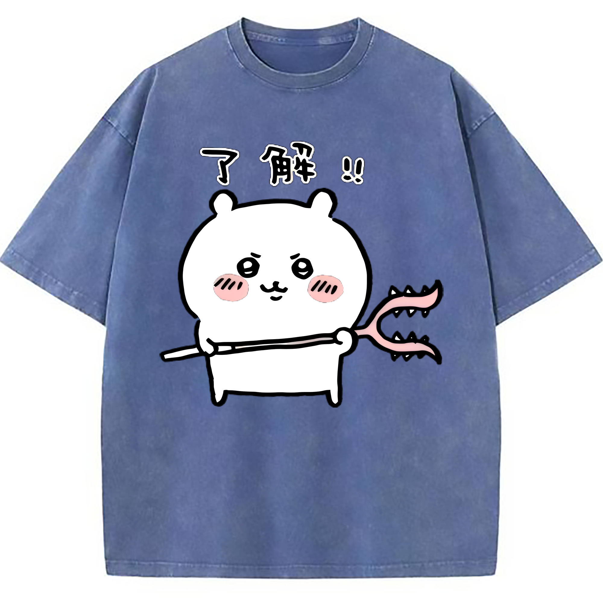 （画像用） ちいかわ ちいかわ Chii-kawa chiikawa 綿100% ヴィンテージ風 半袖Tシャツ（フロントプリント）