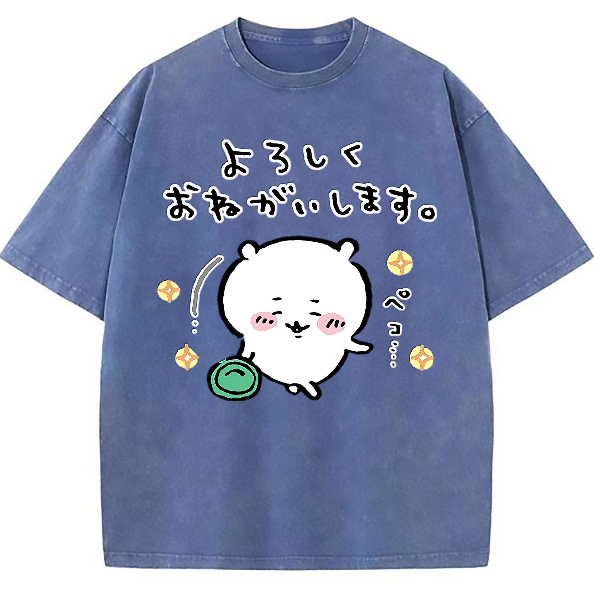 （画像用） ちいかわ ちいかわ Chii-kawa chiikawa 綿100% ヴィンテージ風 半袖Tシャツ（フロントプリント）