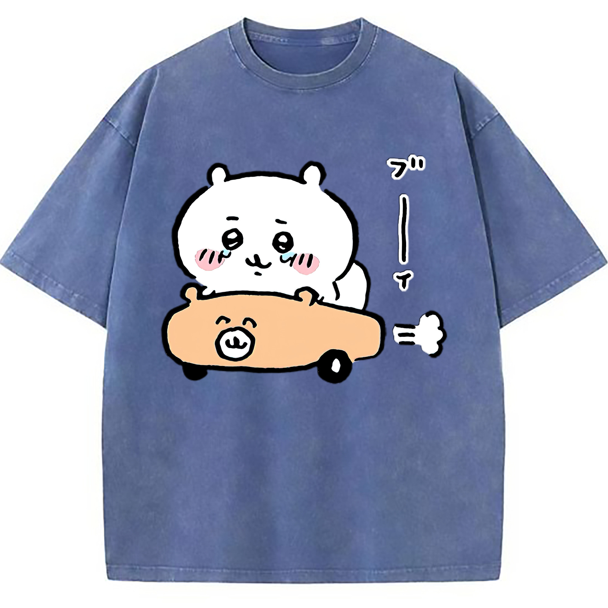 （画像用） ちいかわ ちいかわ Chii-kawa chiikawa 綿100% ヴィンテージ風 半袖Tシャツ（フロントプリント）