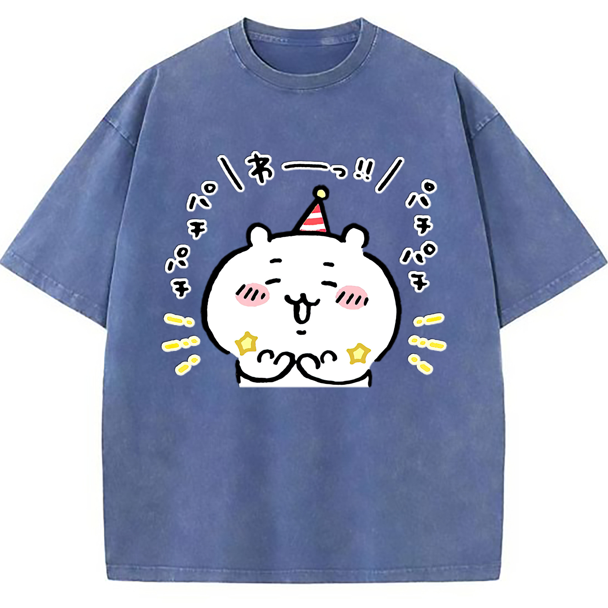 （画像用） ちいかわ ちいかわ Chii-kawa chiikawa 綿100% ヴィンテージ風 半袖Tシャツ（フロントプリント）