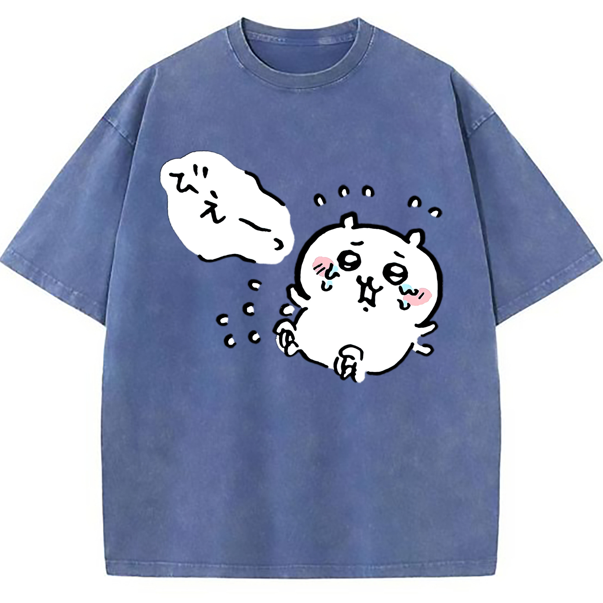 （画像用） ちいかわ ちいかわ Chii-kawa chiikawa 綿100% ヴィンテージ風 半袖Tシャツ（フロントプリント）