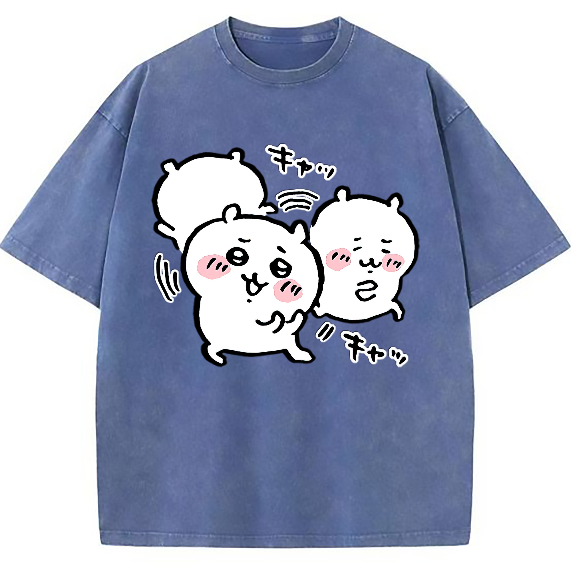 （画像用） ちいかわ ちいかわ Chii-kawa chiikawa 綿100% ヴィンテージ風 半袖Tシャツ（フロントプリント）