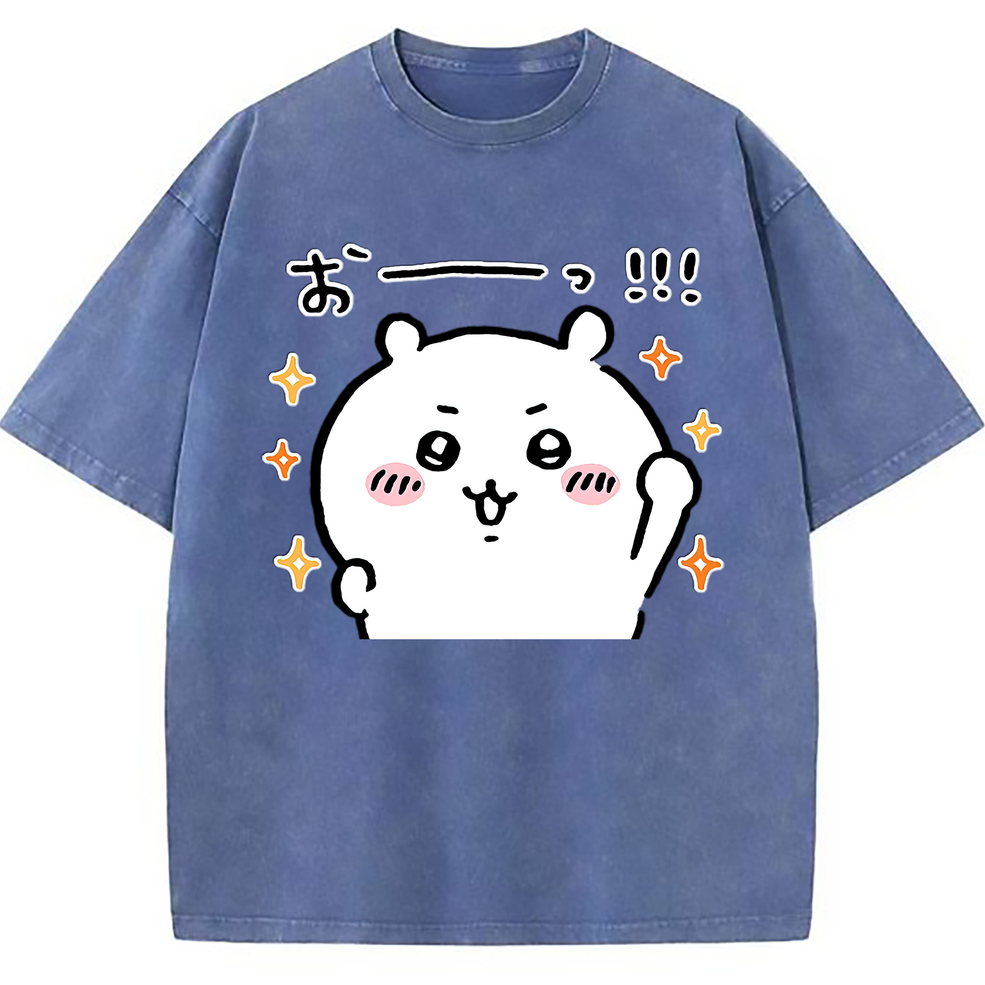 （画像用） ちいかわ ちいかわ Chii-kawa chiikawa 綿100% ヴィンテージ風 半袖Tシャツ（フロントプリント）