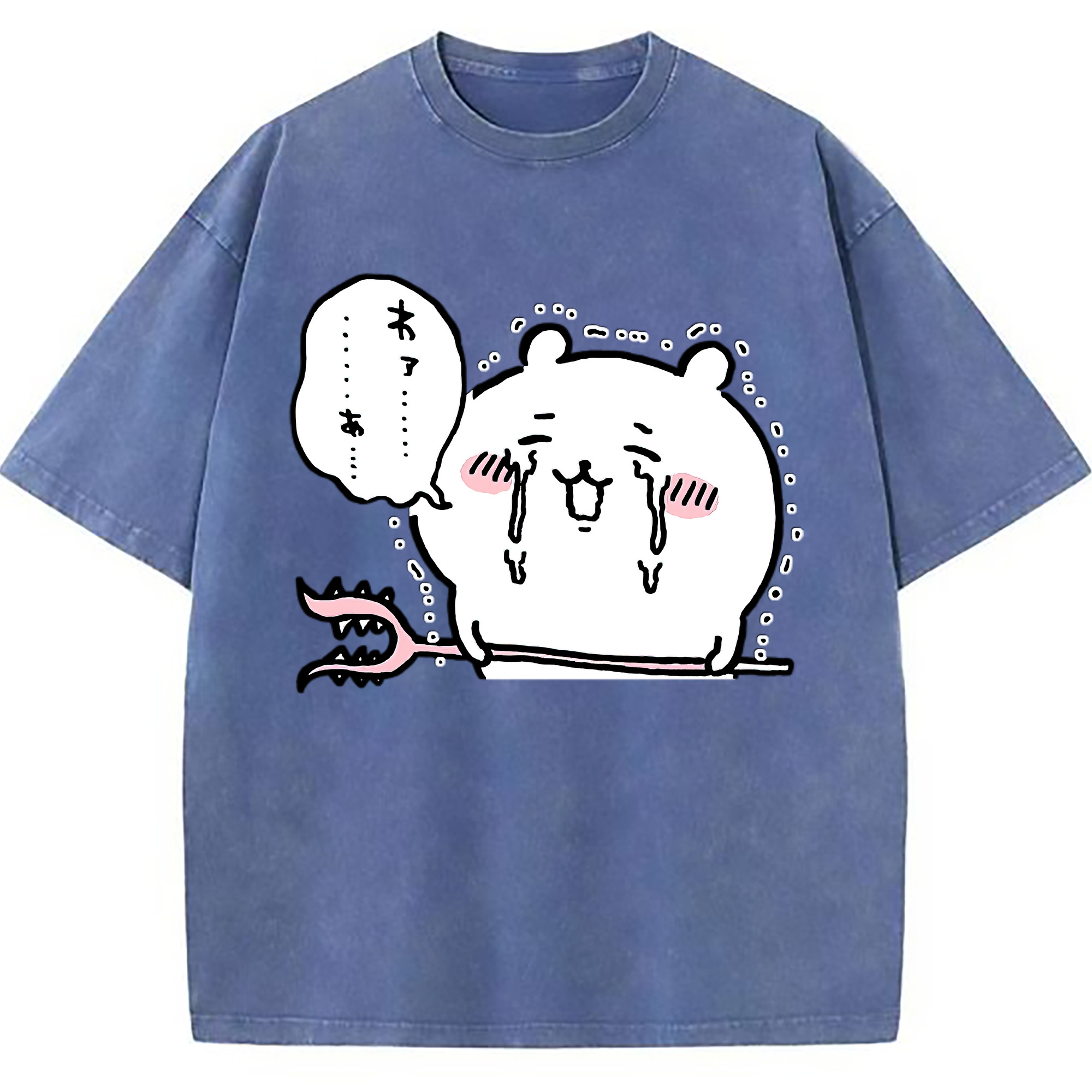 （画像用） ちいかわ ちいかわ Chii-kawa chiikawa 綿100% ヴィンテージ風 半袖Tシャツ（フロントプリント）