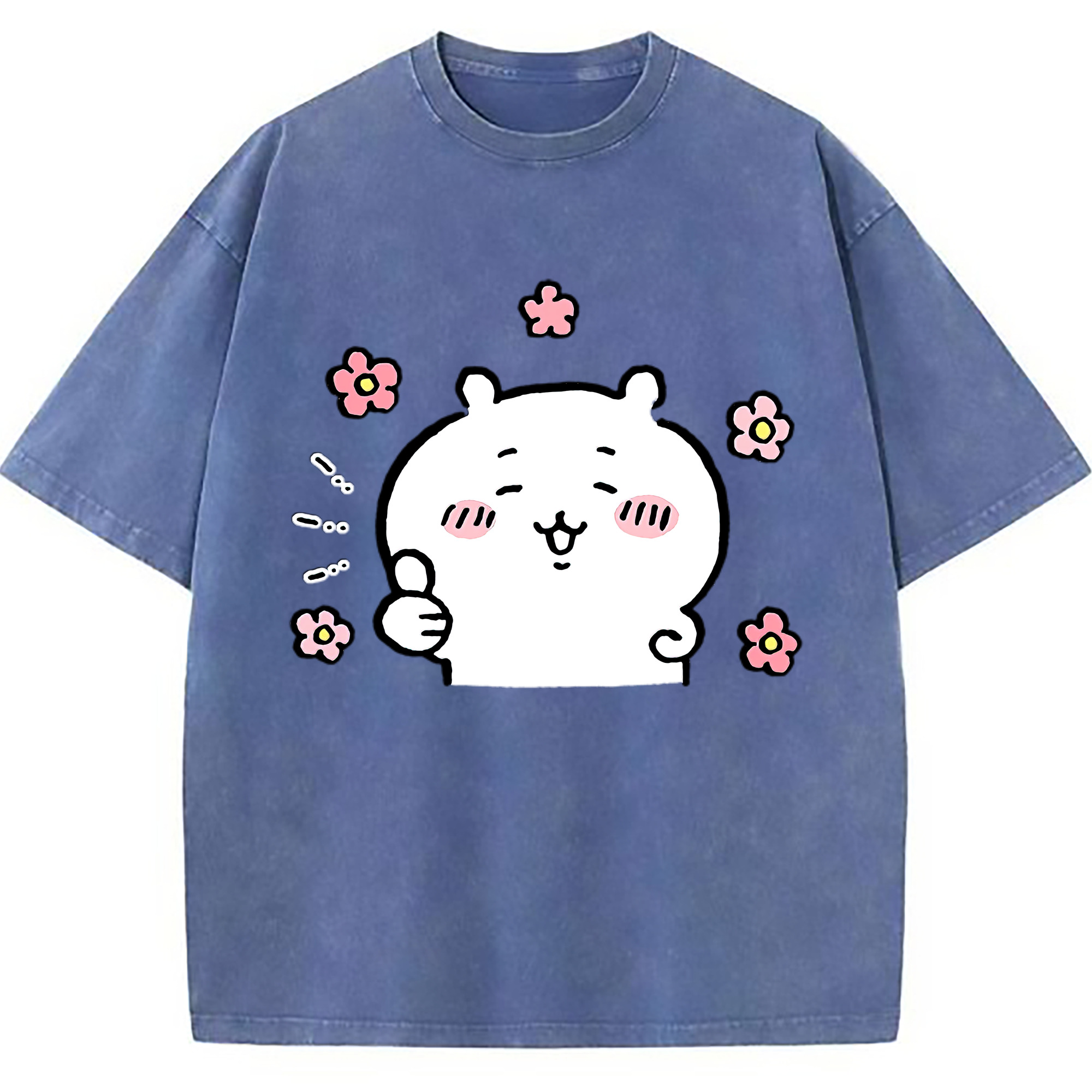 （画像用） ちいかわ ちいかわ Chii-kawa chiikawa 綿100% ヴィンテージ風 半袖Tシャツ（フロントプリント）