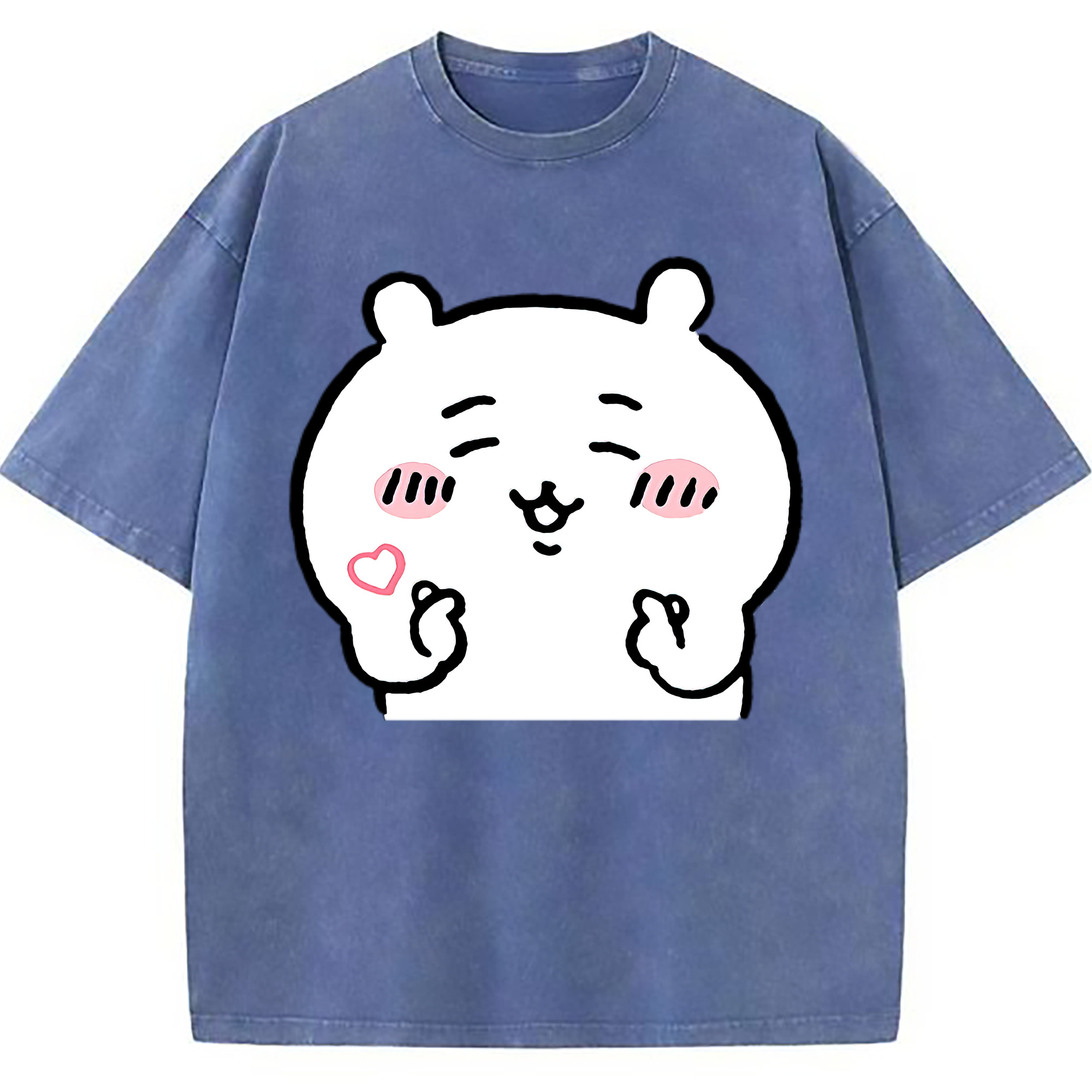 （画像用） ちいかわ ちいかわ Chii-kawa chiikawa 綿100% ヴィンテージ風 半袖Tシャツ（フロントプリント）