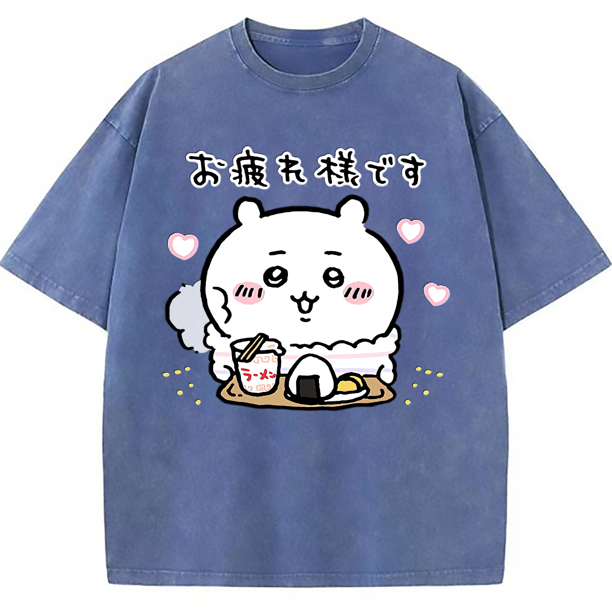 （画像用） ちいかわ ちいかわ Chii-kawa chiikawa 綿100% ヴィンテージ風 半袖Tシャツ（フロントプリント）