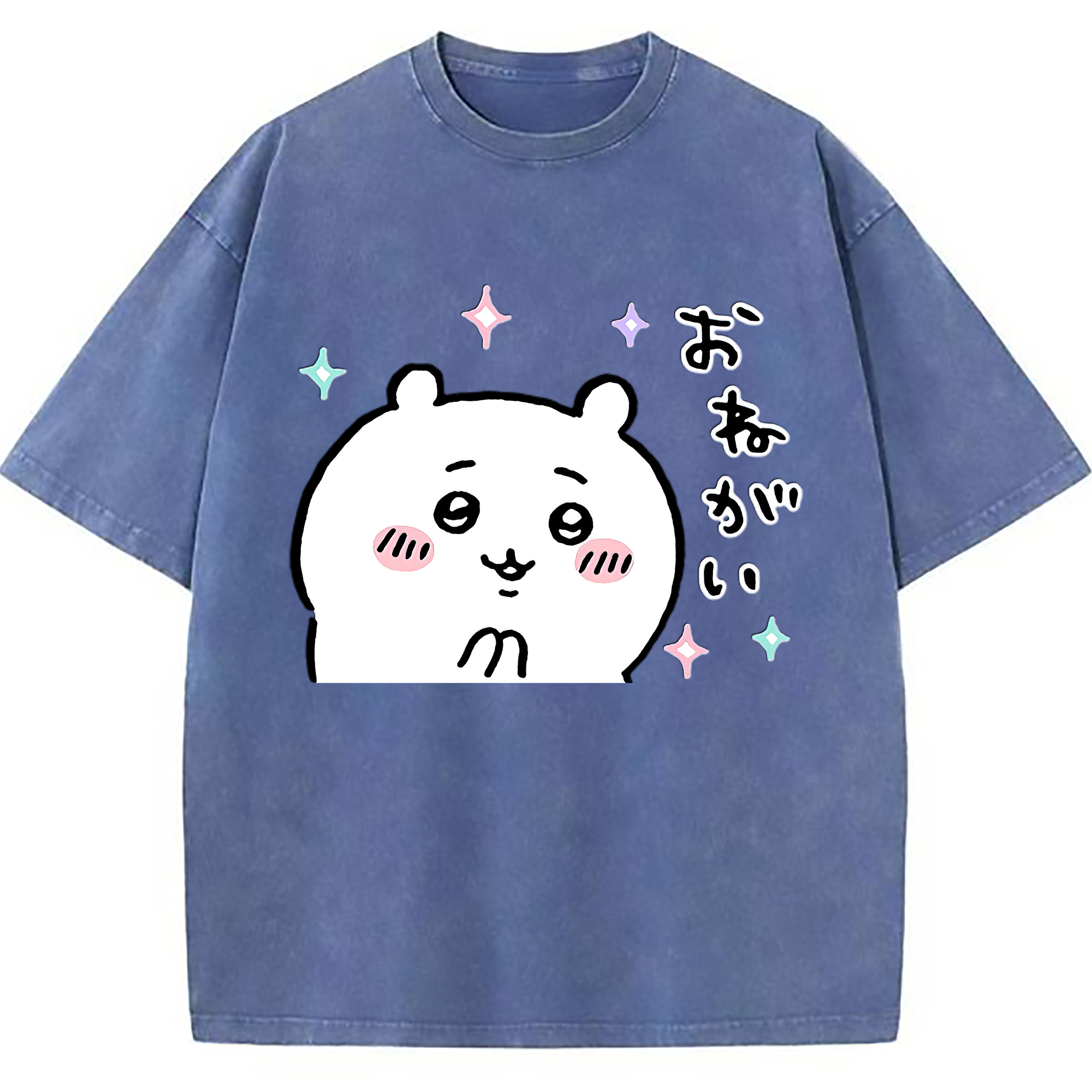 （画像用） ちいかわ ちいかわ Chii-kawa chiikawa 綿100% ヴィンテージ風 半袖Tシャツ（フロントプリント）