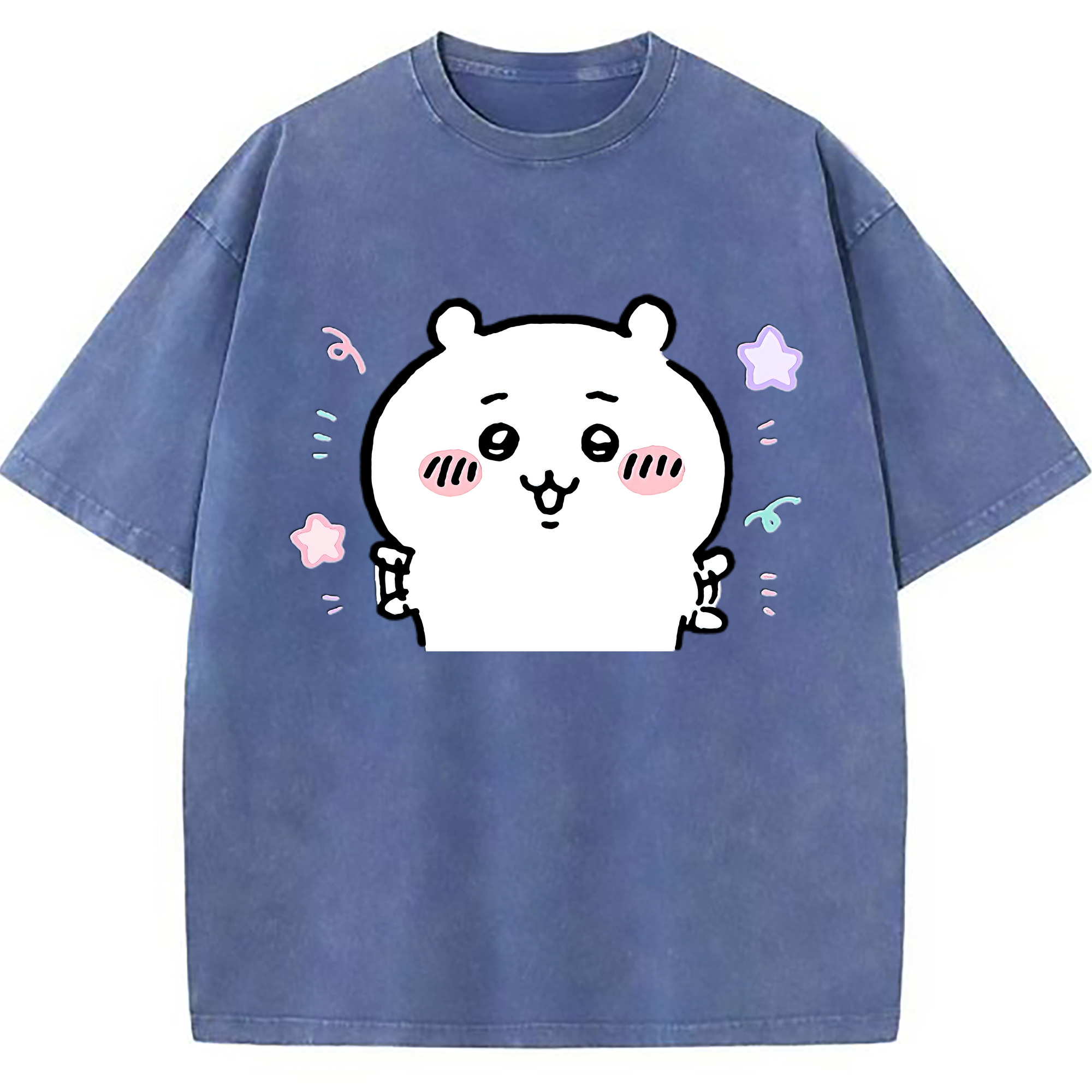 （画像用） ちいかわ ちいかわ Chii-kawa chiikawa 綿100% ヴィンテージ風 半袖Tシャツ（フロントプリント）