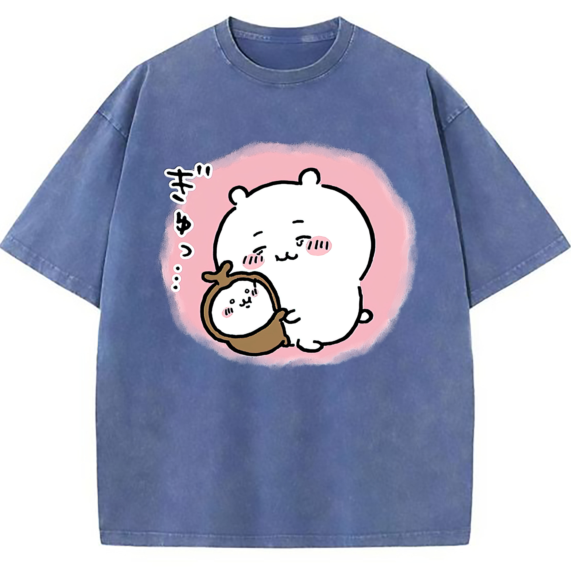 （画像用） ちいかわ ちいかわ Chii-kawa chiikawa 綿100% ヴィンテージ風 半袖Tシャツ（フロントプリント）