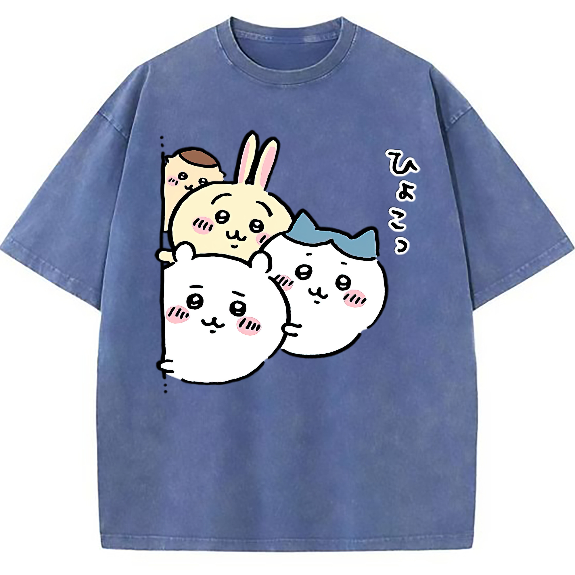 （画像用） ちいかわ ちいかわ Chii-kawa chiikawa 綿100% ヴィンテージ風 半袖Tシャツ（フロントプリント）