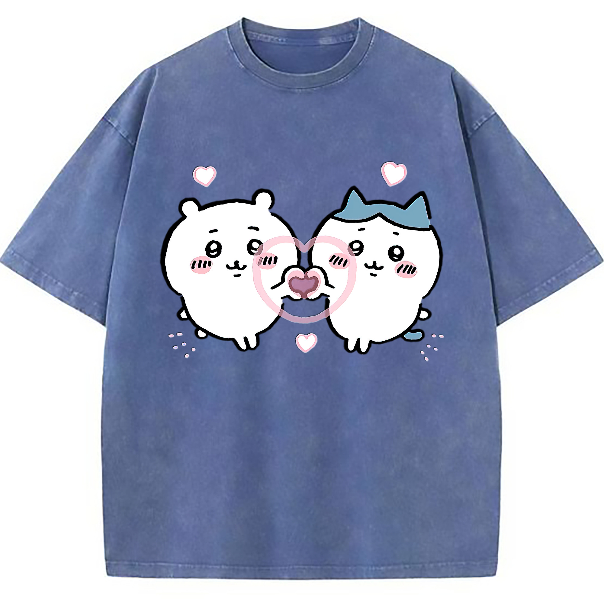 （画像用） ちいかわ ちいかわ Chii-kawa chiikawa 綿100% ヴィンテージ風 半袖Tシャツ（フロントプリント）
