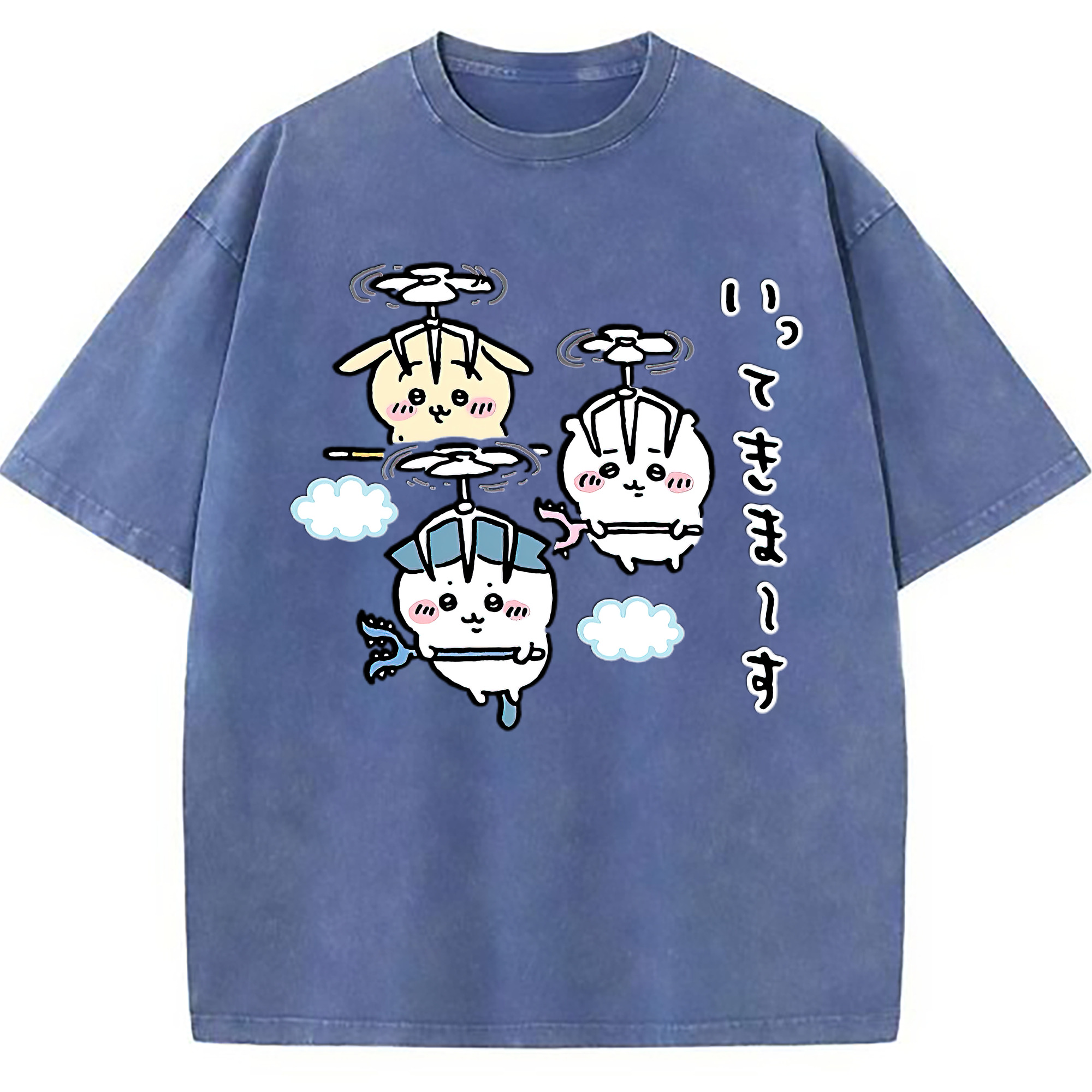 （画像用） ちいかわ ちいかわ Chii-kawa chiikawa 綿100% ヴィンテージ風 半袖Tシャツ（フロントプリント）