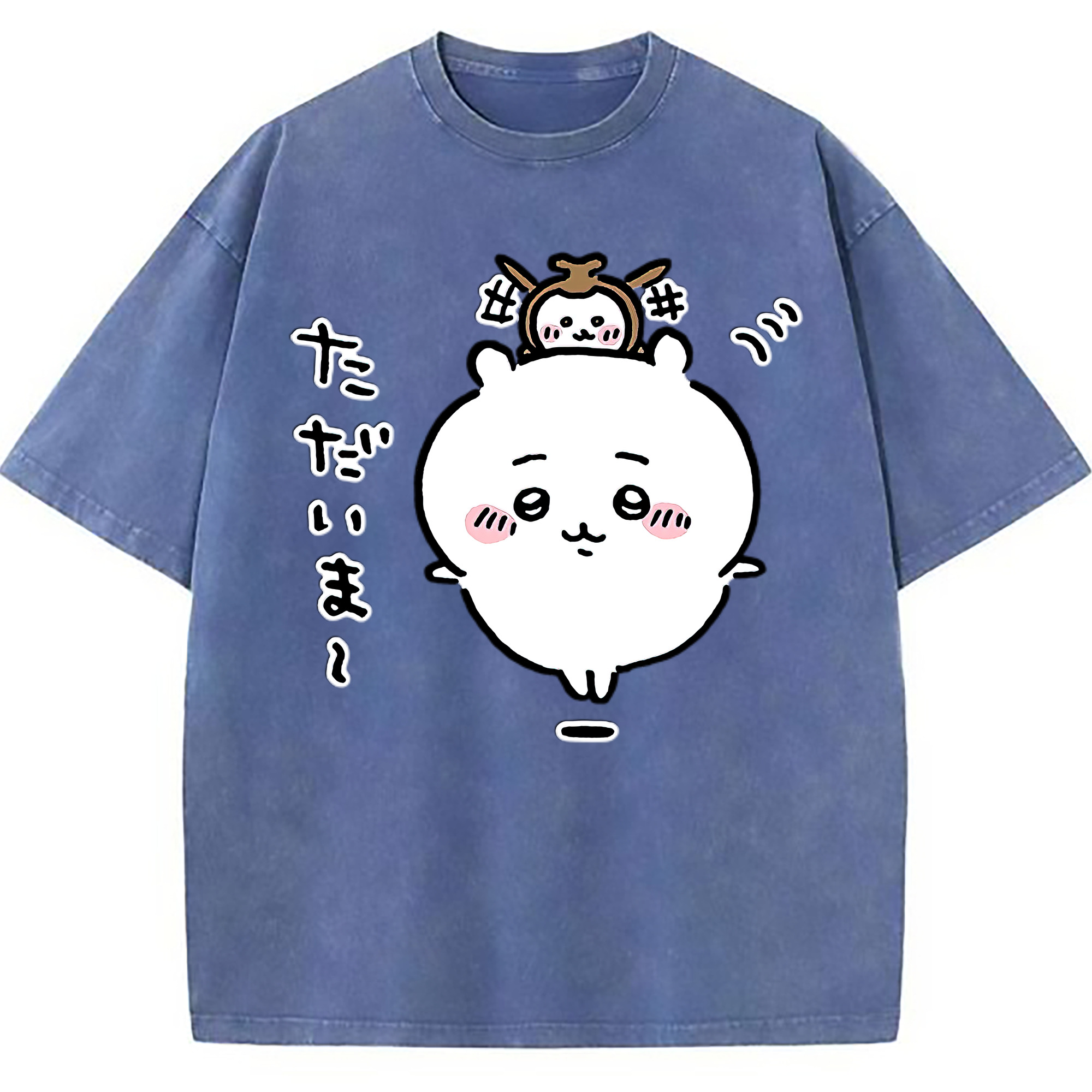 （画像用） ちいかわ ちいかわ Chii-kawa chiikawa 綿100% ヴィンテージ風 半袖Tシャツ（フロントプリント）