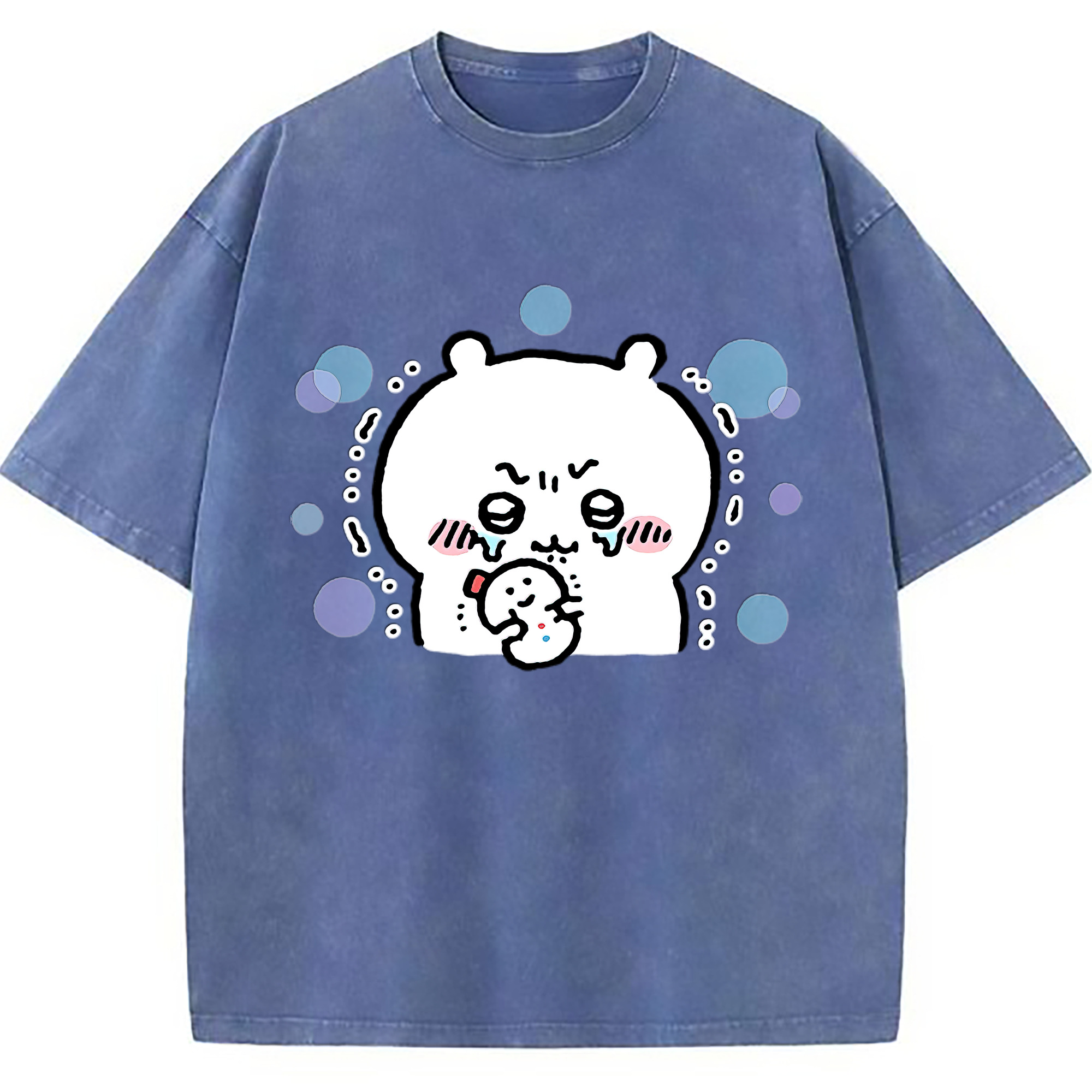 （画像用） ちいかわ ちいかわ Chii-kawa chiikawa 綿100% ヴィンテージ風 半袖Tシャツ（フロントプリント）