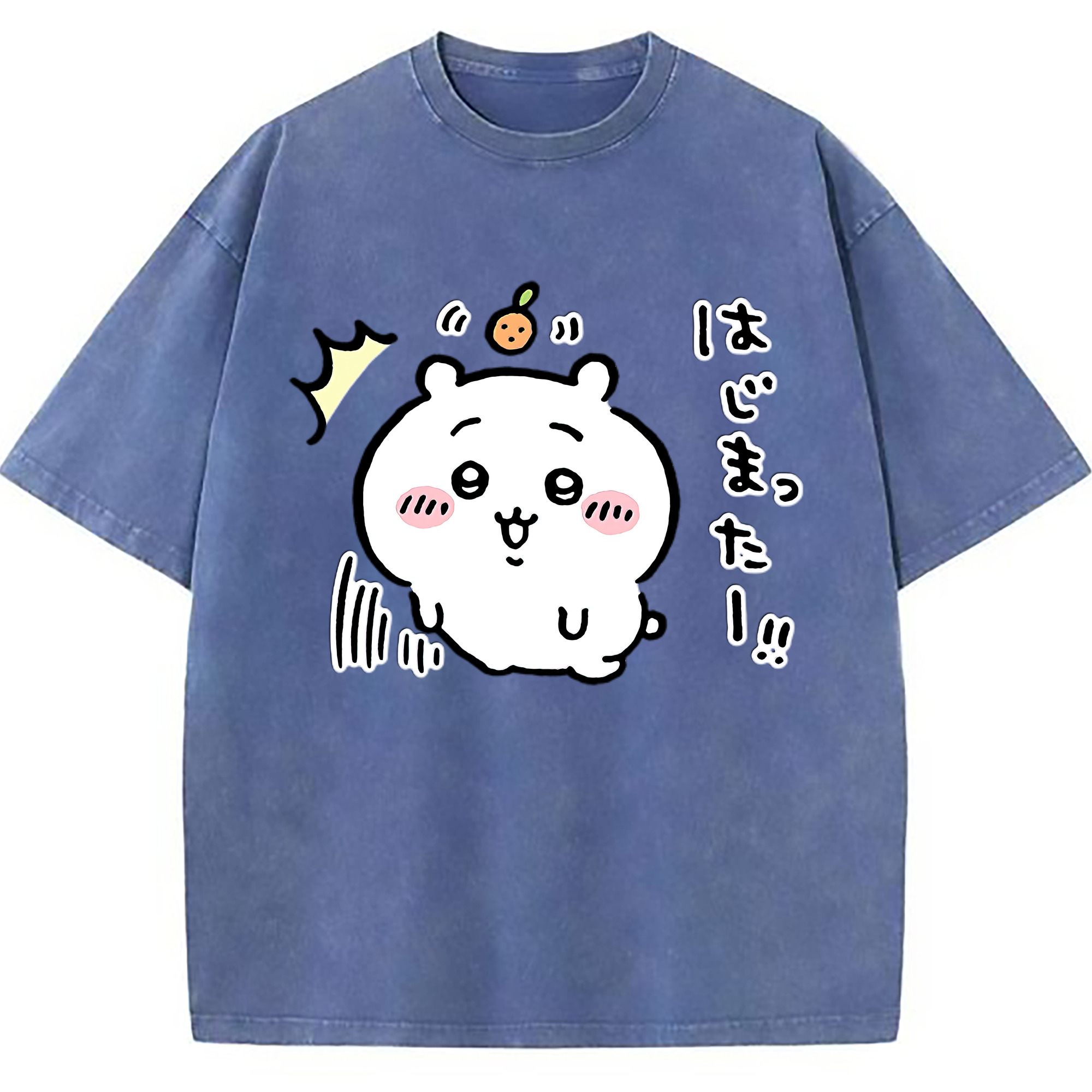 （画像用） ちいかわ ちいかわ Chii-kawa chiikawa 綿100% ヴィンテージ風 半袖Tシャツ（フロントプリント）