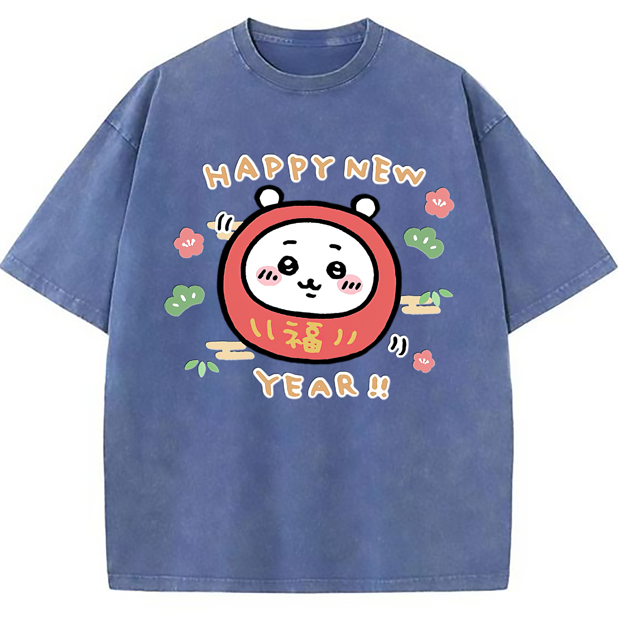 （画像用） ちいかわ ちいかわ Chii-kawa chiikawa 綿100% ヴィンテージ風 半袖Tシャツ（フロントプリント）