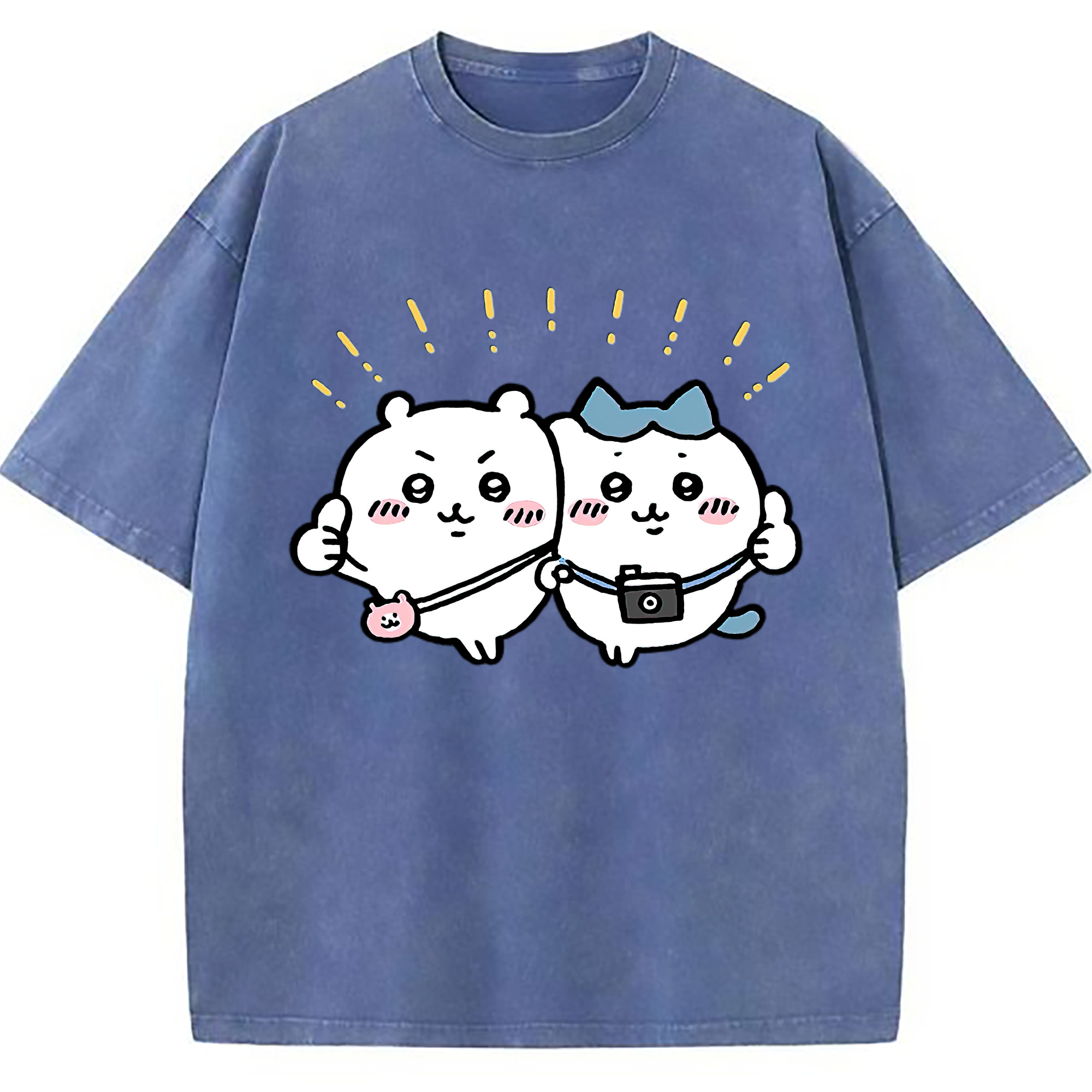 （画像用） ちいかわ ちいかわ Chii-kawa chiikawa 綿100% ヴィンテージ風 半袖Tシャツ（フロントプリント）