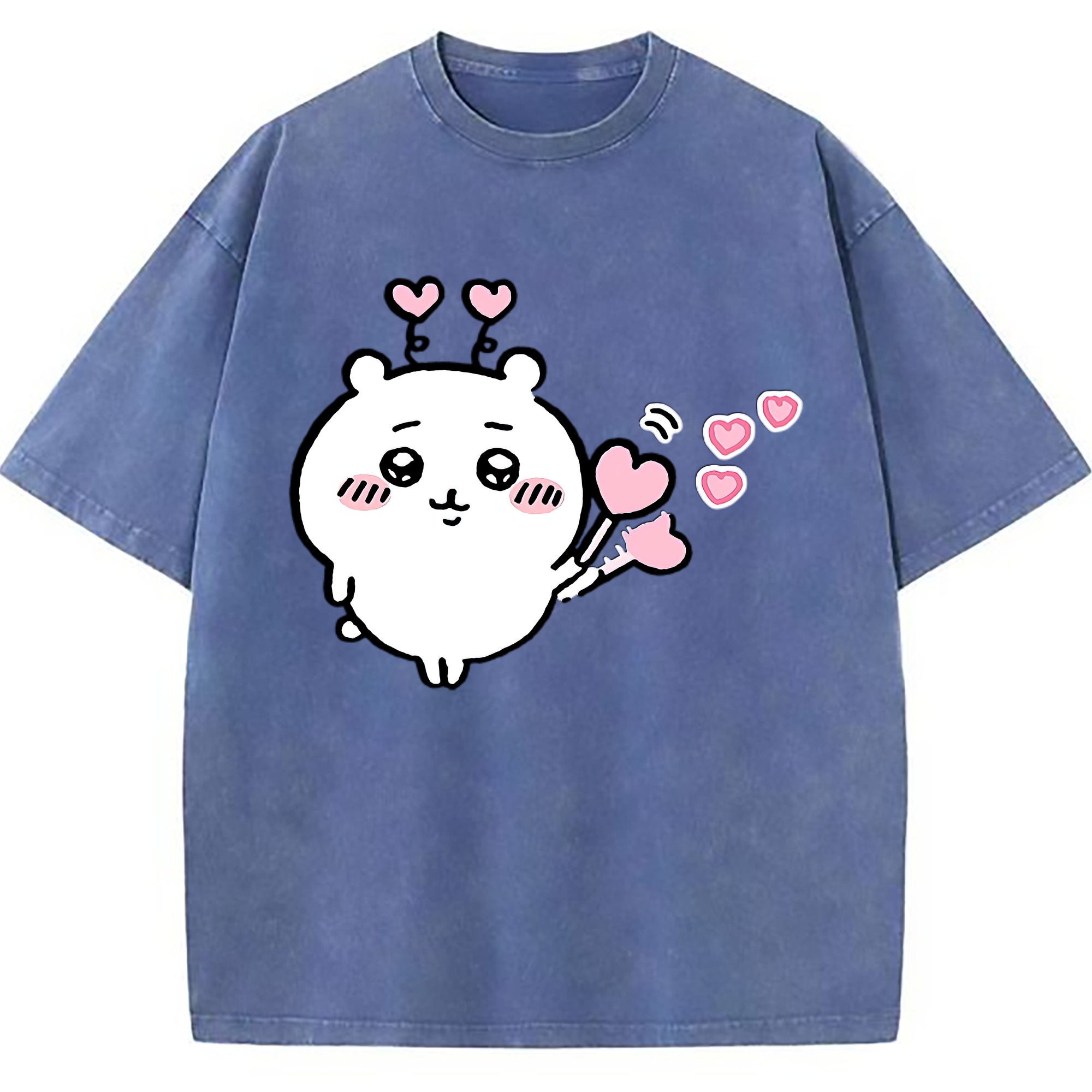 （画像用） ちいかわ ちいかわ Chii-kawa chiikawa 綿100% ヴィンテージ風 半袖Tシャツ（フロントプリント）