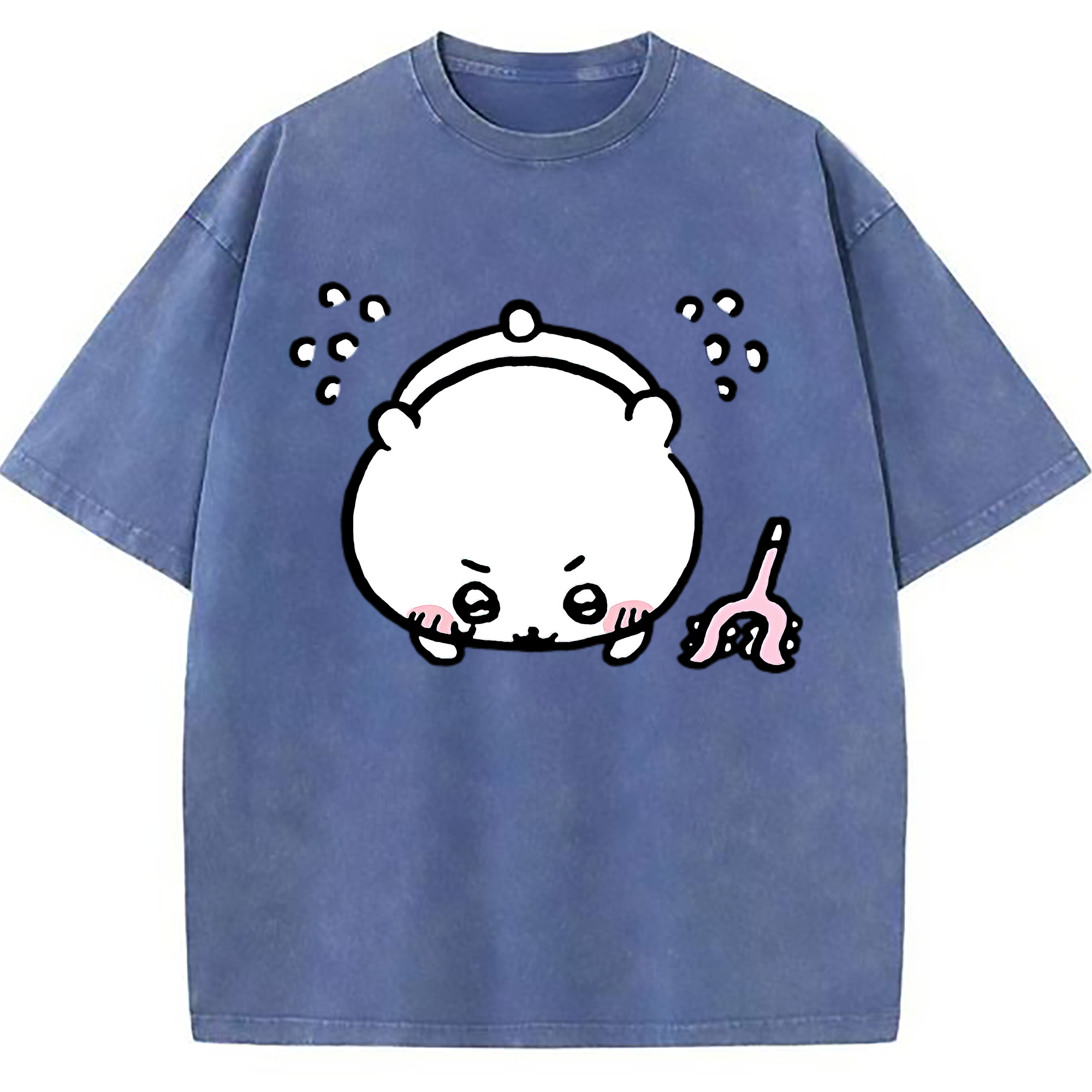 （画像用） ちいかわ ちいかわ Chii-kawa chiikawa 綿100% ヴィンテージ風 半袖Tシャツ（フロントプリント）