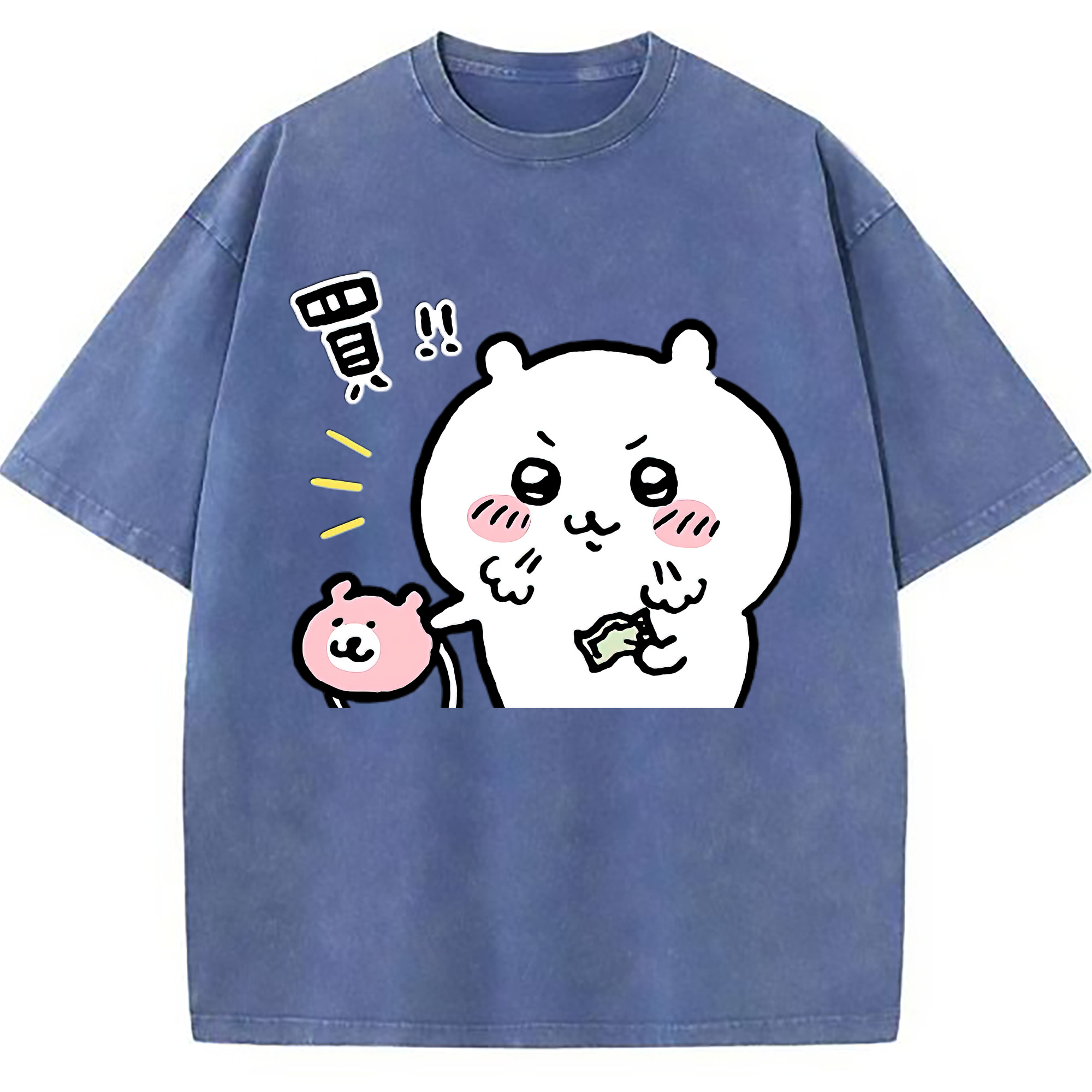 （画像用） ちいかわ ちいかわ Chii-kawa chiikawa 綿100% ヴィンテージ風 半袖Tシャツ（フロントプリント）