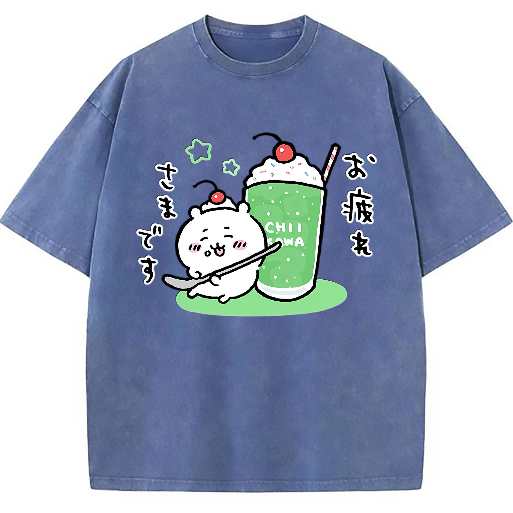 （画像用） ちいかわ ちいかわ Chii-kawa chiikawa 綿100% ヴィンテージ風 半袖Tシャツ（フロントプリント）