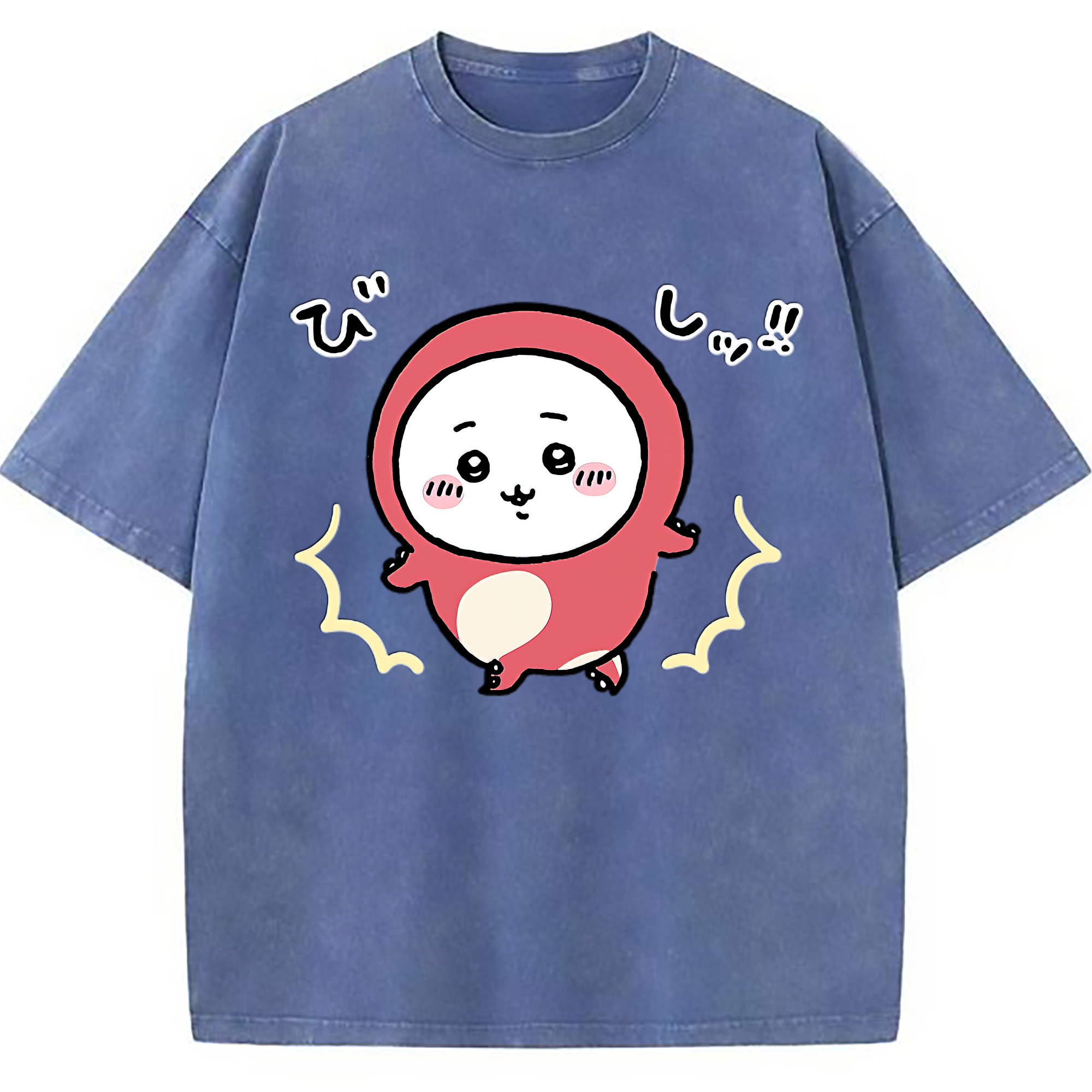 （画像用） ちいかわ ちいかわ Chii-kawa chiikawa 綿100% ヴィンテージ風 半袖Tシャツ（フロントプリント）
