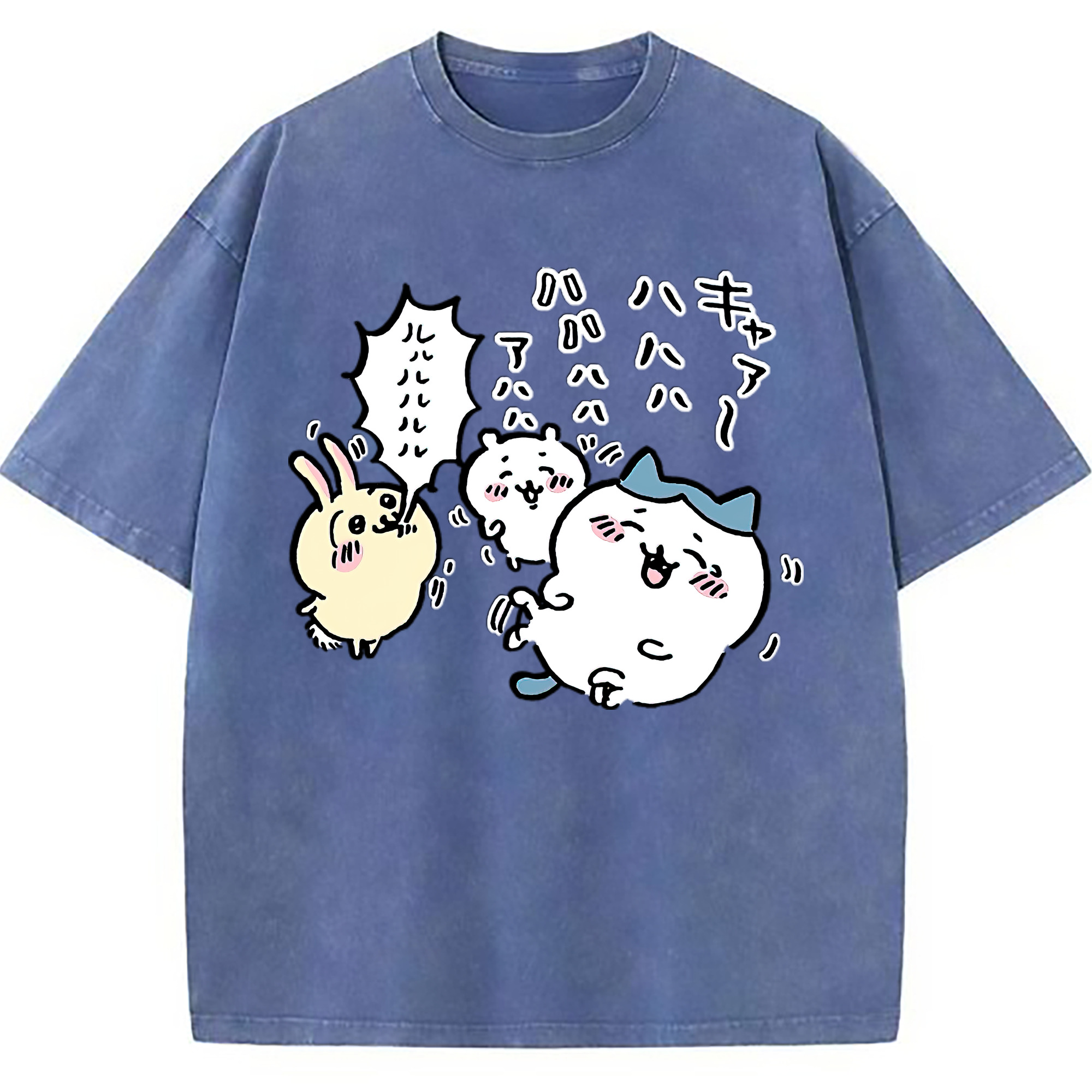 （画像用） ちいかわ うさぎ Chii-kawa usagi 綿100% ヴィンテージ風 半袖Tシャツ（フロントプリント）
