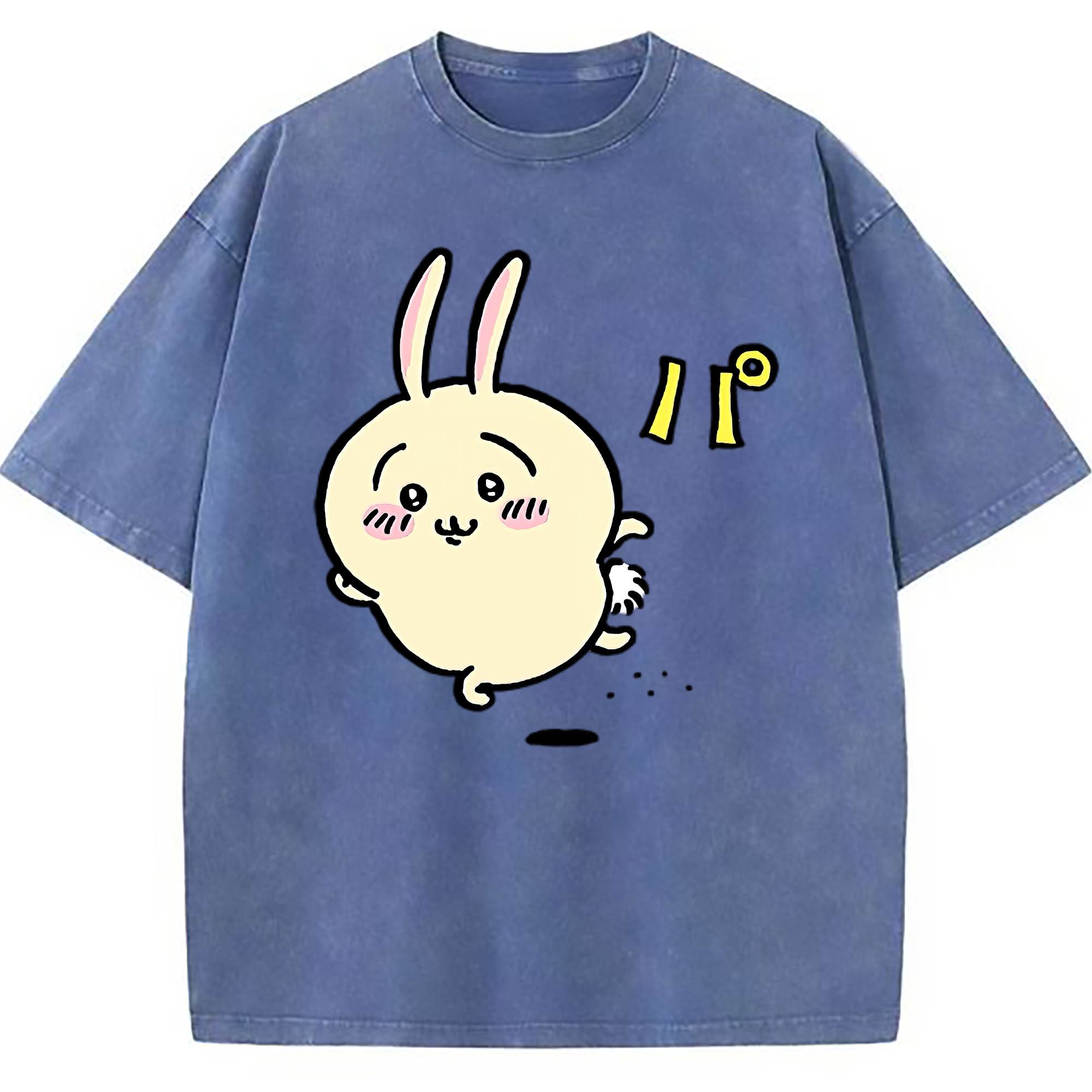 （画像用） ちいかわ うさぎ Chii-kawa usagi 綿100% ヴィンテージ風 半袖Tシャツ（フロントプリント）
