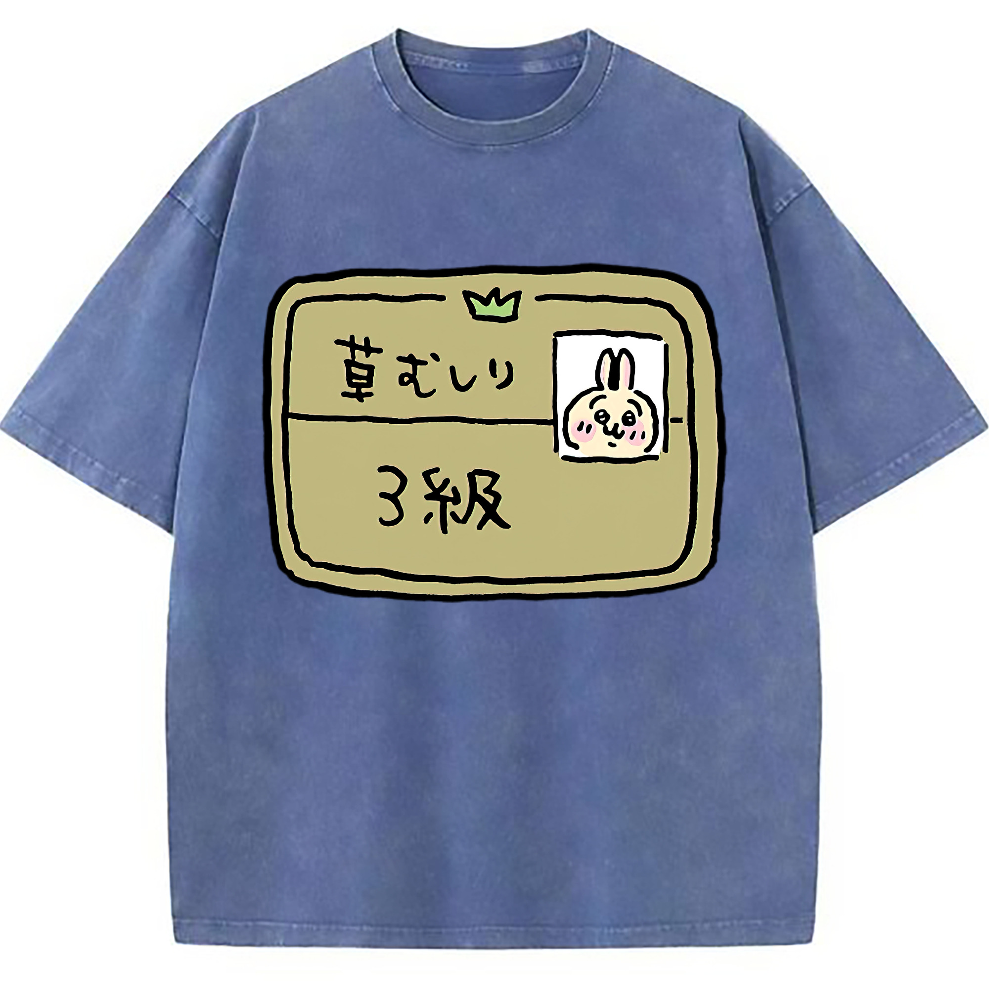 （画像用） ちいかわ うさぎ Chii-kawa usagi 綿100% ヴィンテージ風 半袖Tシャツ（フロントプリント）