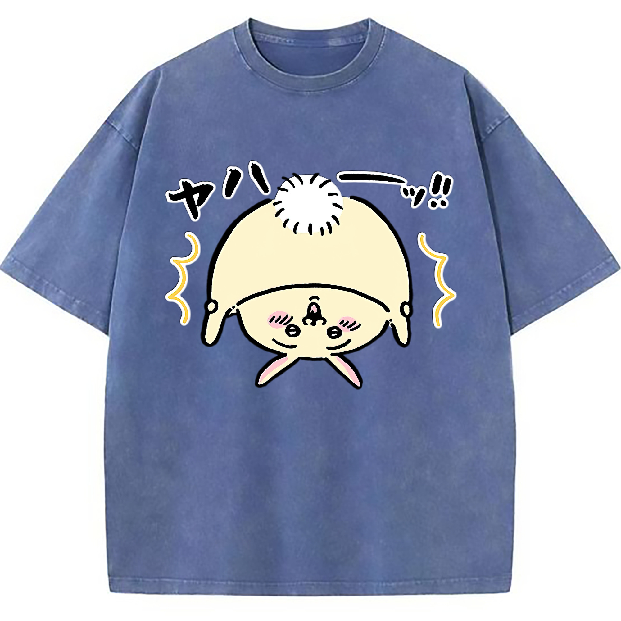 （画像用） ちいかわ うさぎ Chii-kawa usagi 綿100% ヴィンテージ風 半袖Tシャツ（フロントプリント）